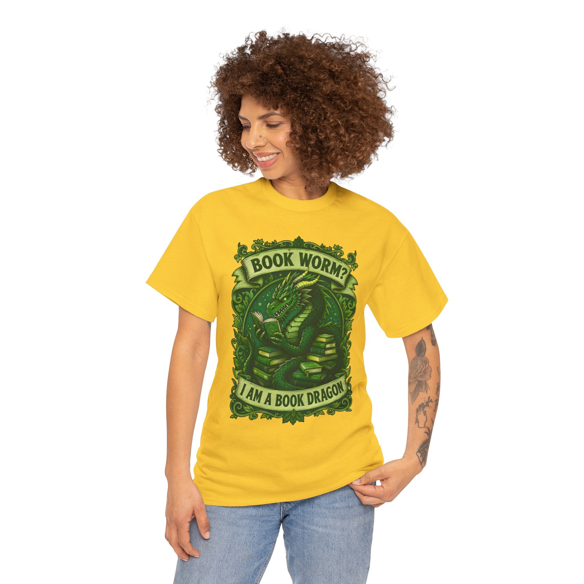 Book Worm? I Am a Book Dragon, Fantasy Reader T-shirt