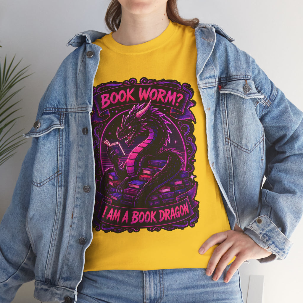 Book Worm? I Am a Book Dragon, Fantasy Reader T-shirt