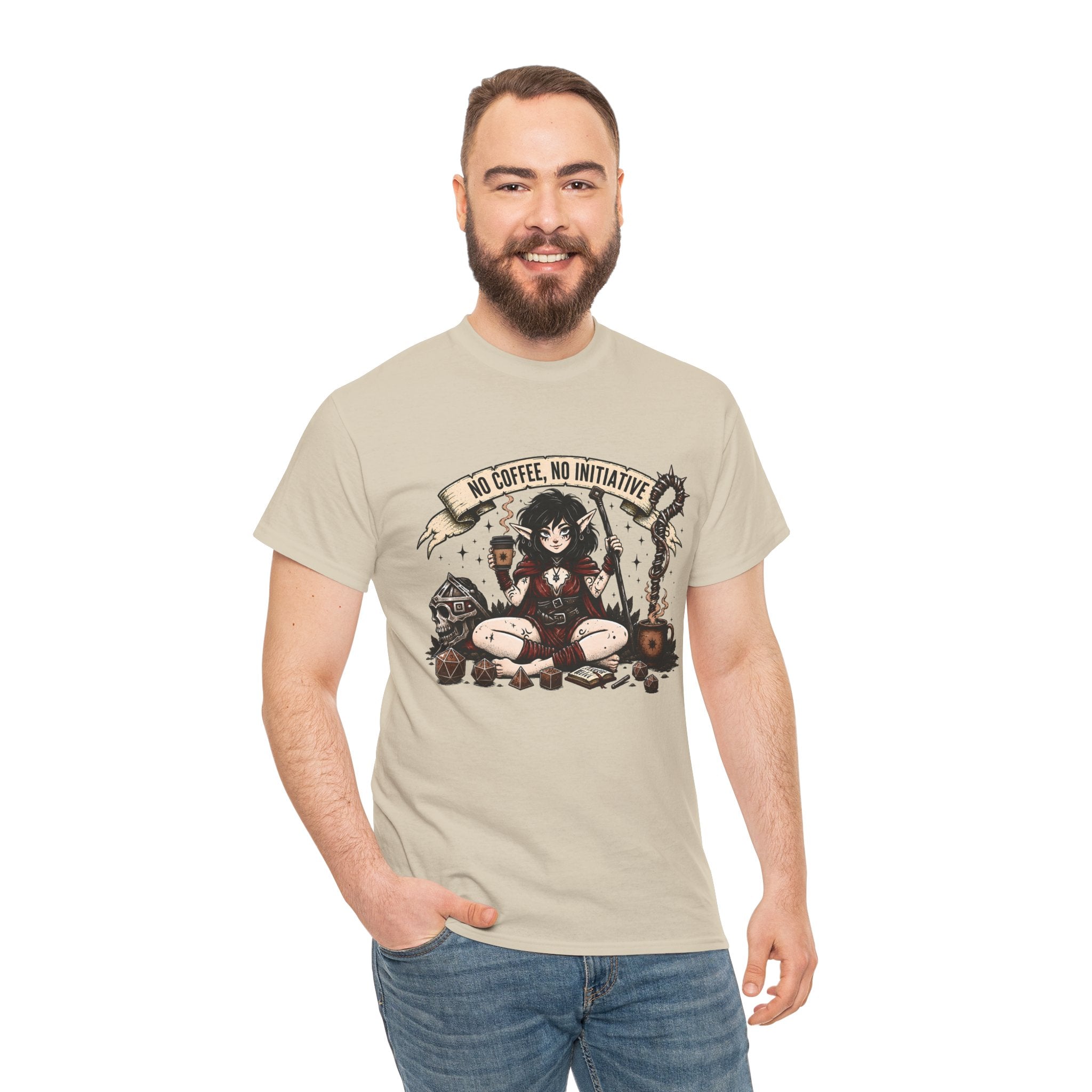 No Coffee, No Initiative | Fantasy RPG T-shirt