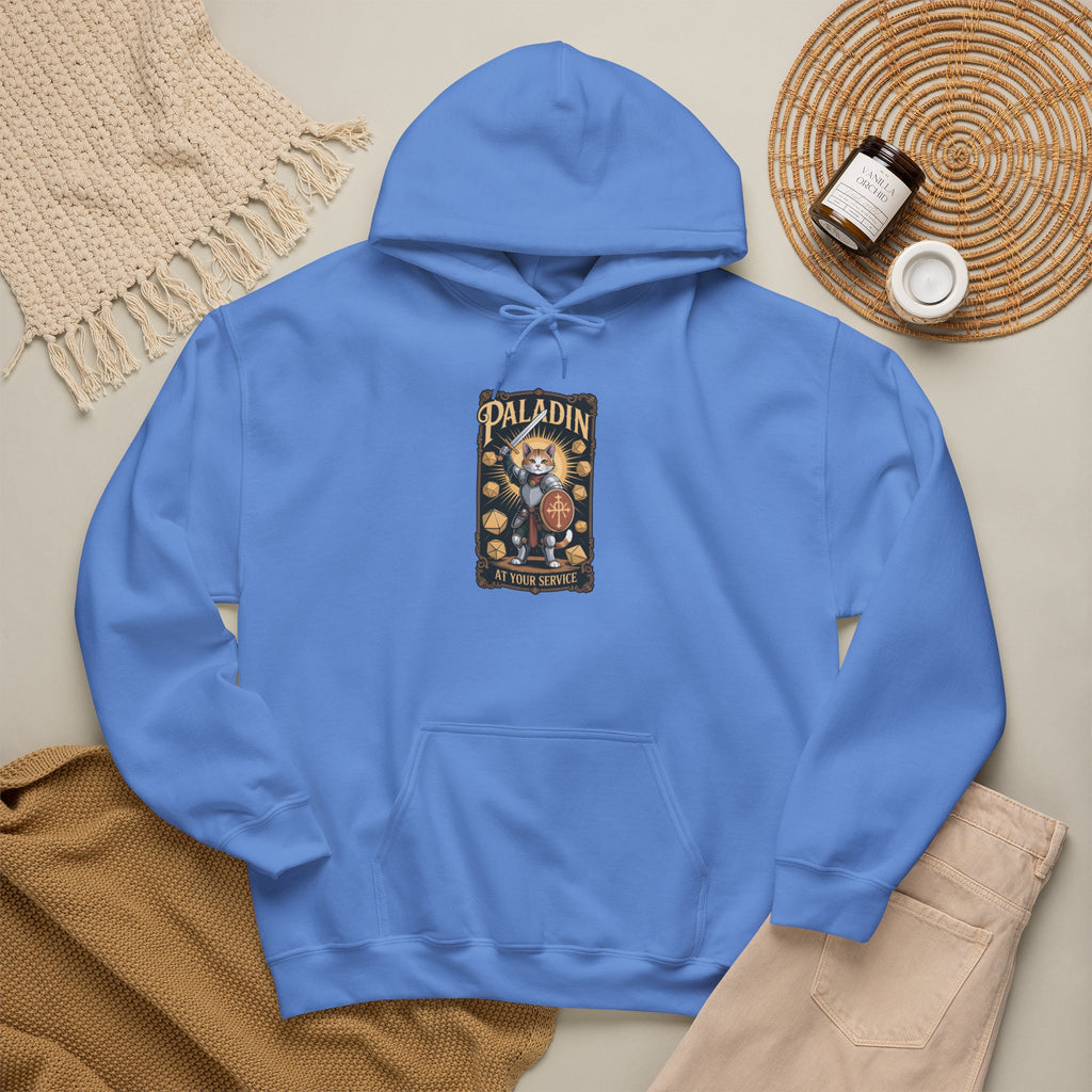 Paladin Cat at Your Service D&D Hoodie | Cat Lover RPG Gift