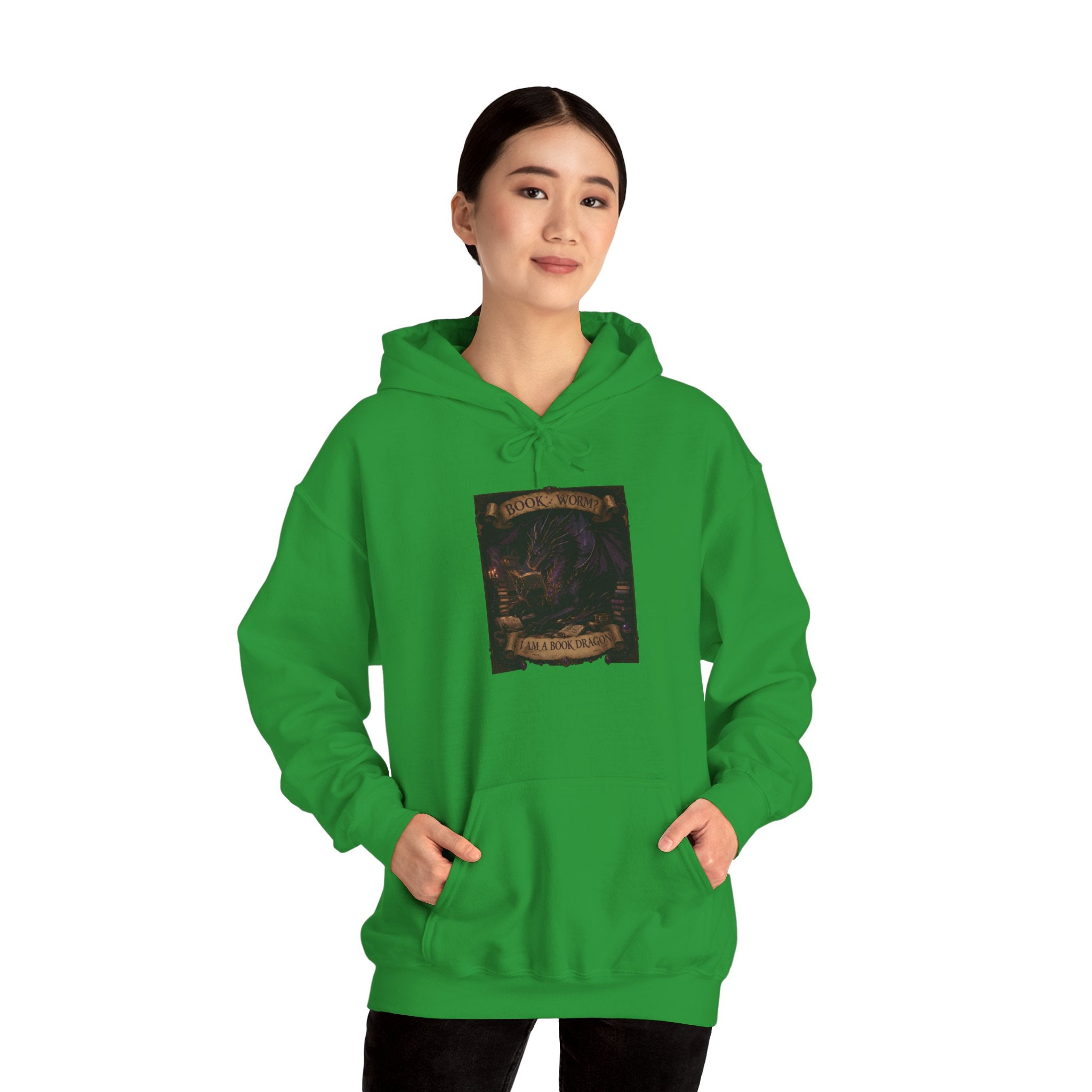 Book Worm? I Am a Book Dragon, Fantasy Reader Hoodie