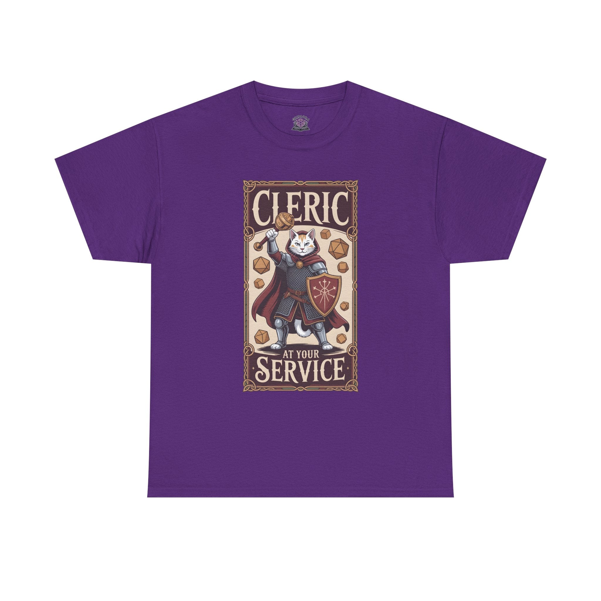 Cleric Cat at Your Service D&D T-shirt | Cat Lover RPG Gift