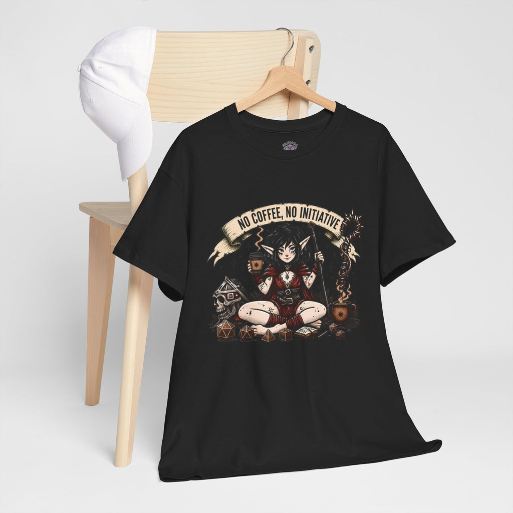 No Coffee, No Initiative | Fantasy RPG T-shirt