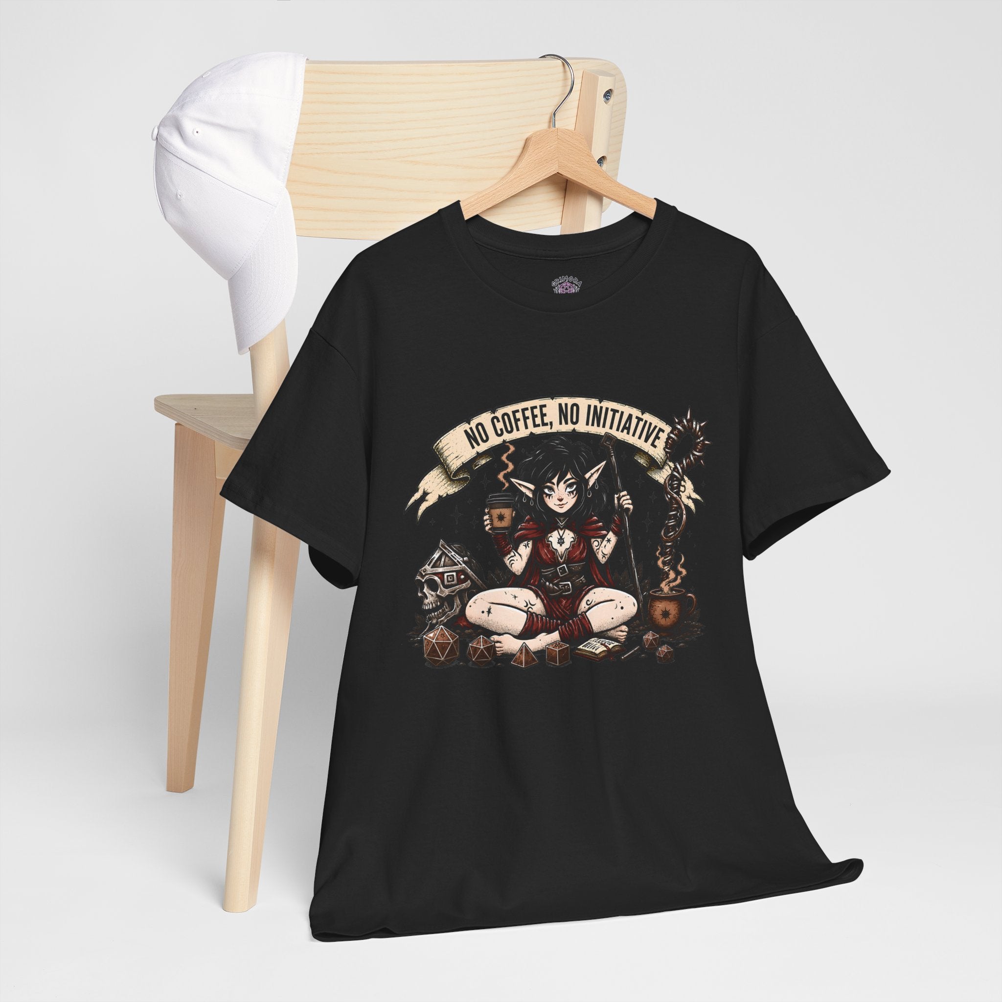 No Coffee, No Initiative | Fantasy RPG T-shirt