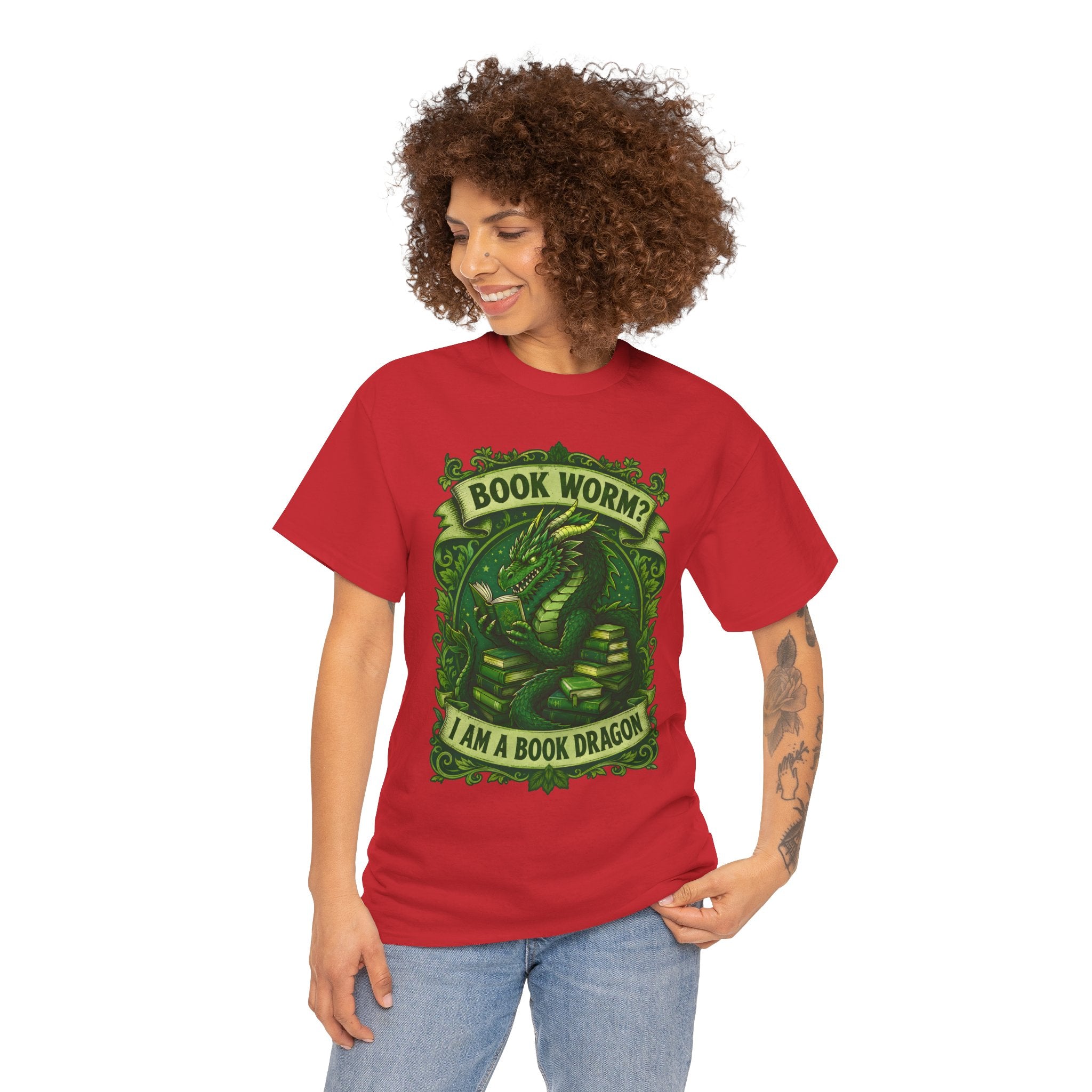 Book Worm? I Am a Book Dragon, Fantasy Reader T-shirt