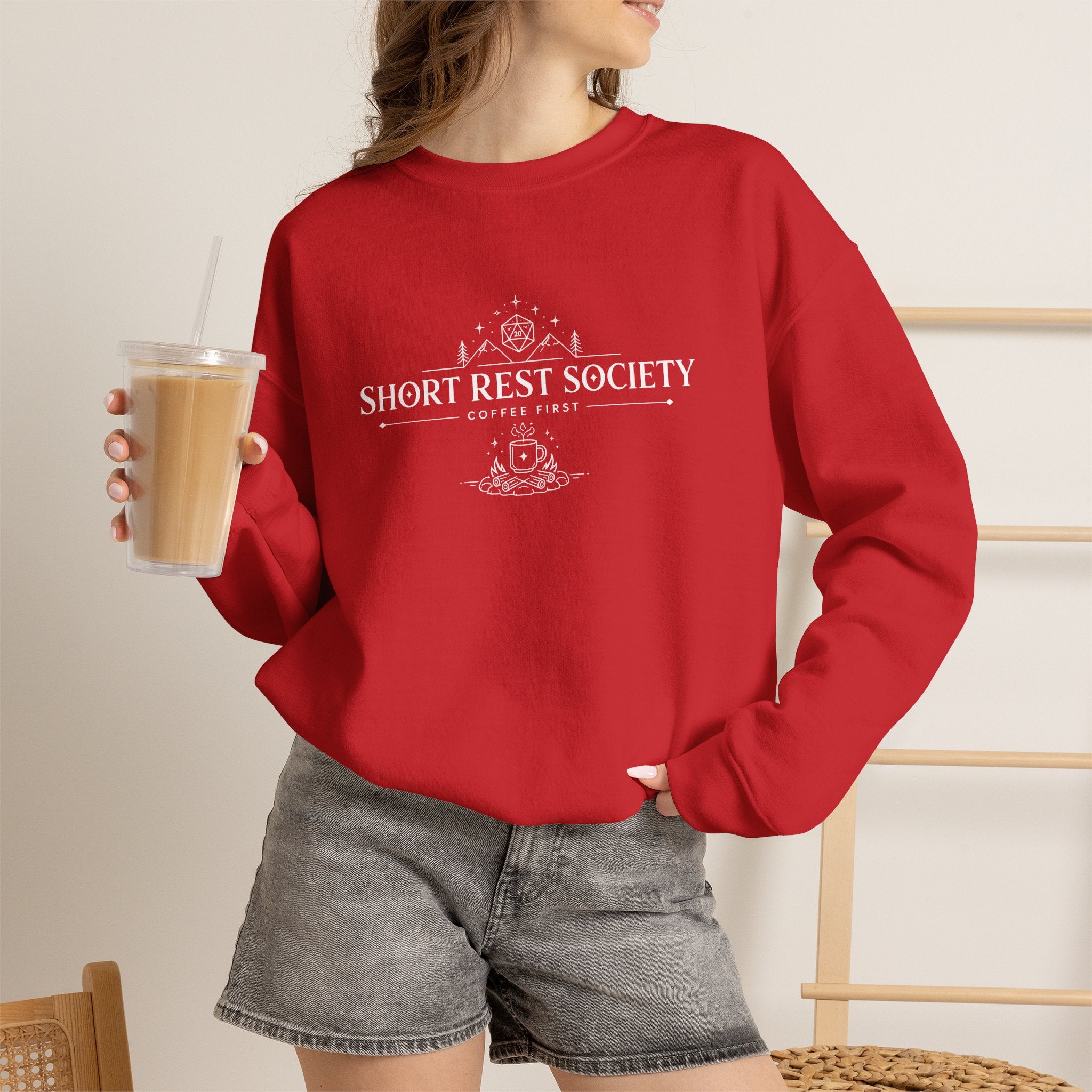 Short Rest Society – Coffee First | Tabletop RPG Sweatshirt