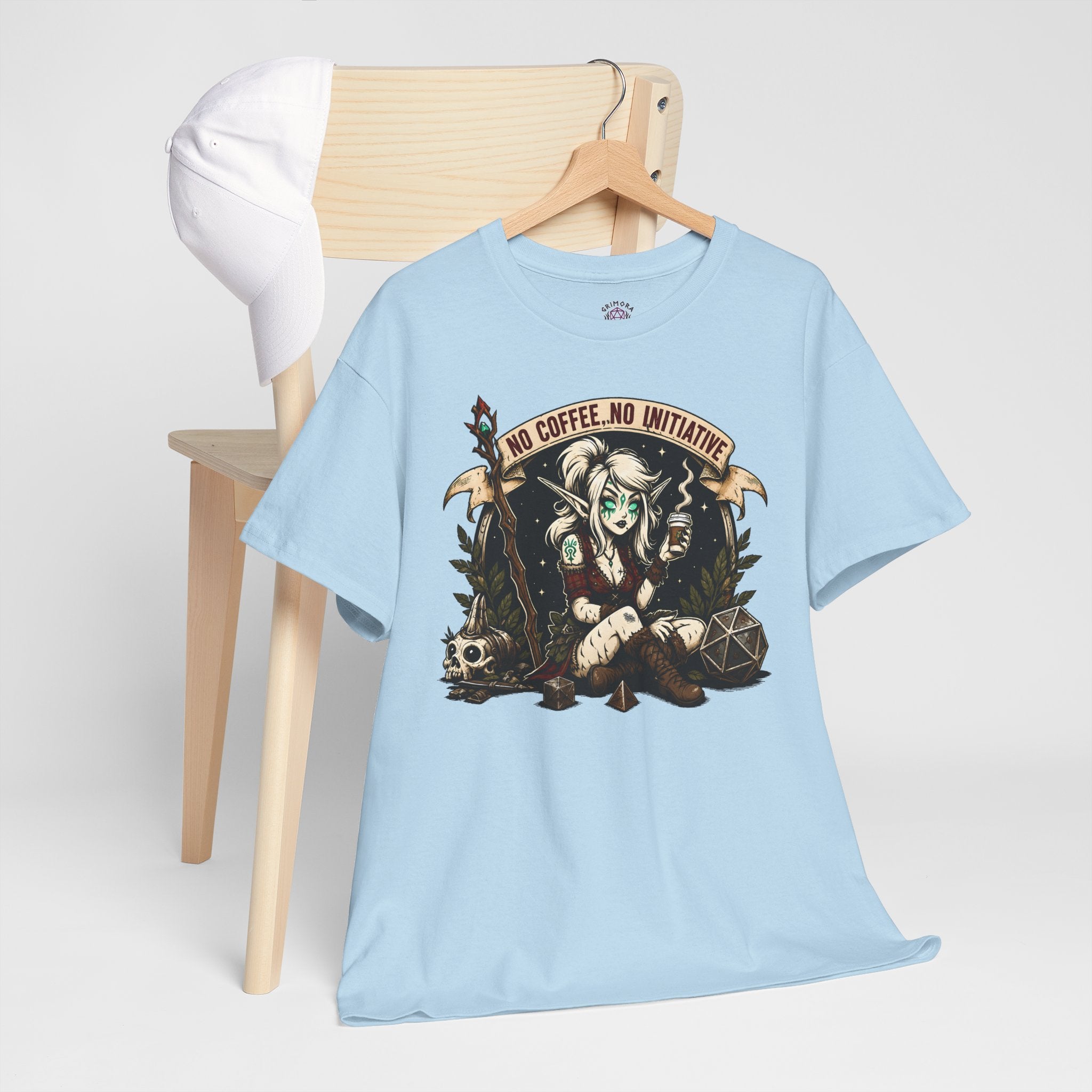 No Coffee, No Initiative | Fantasy RPG T-shirt