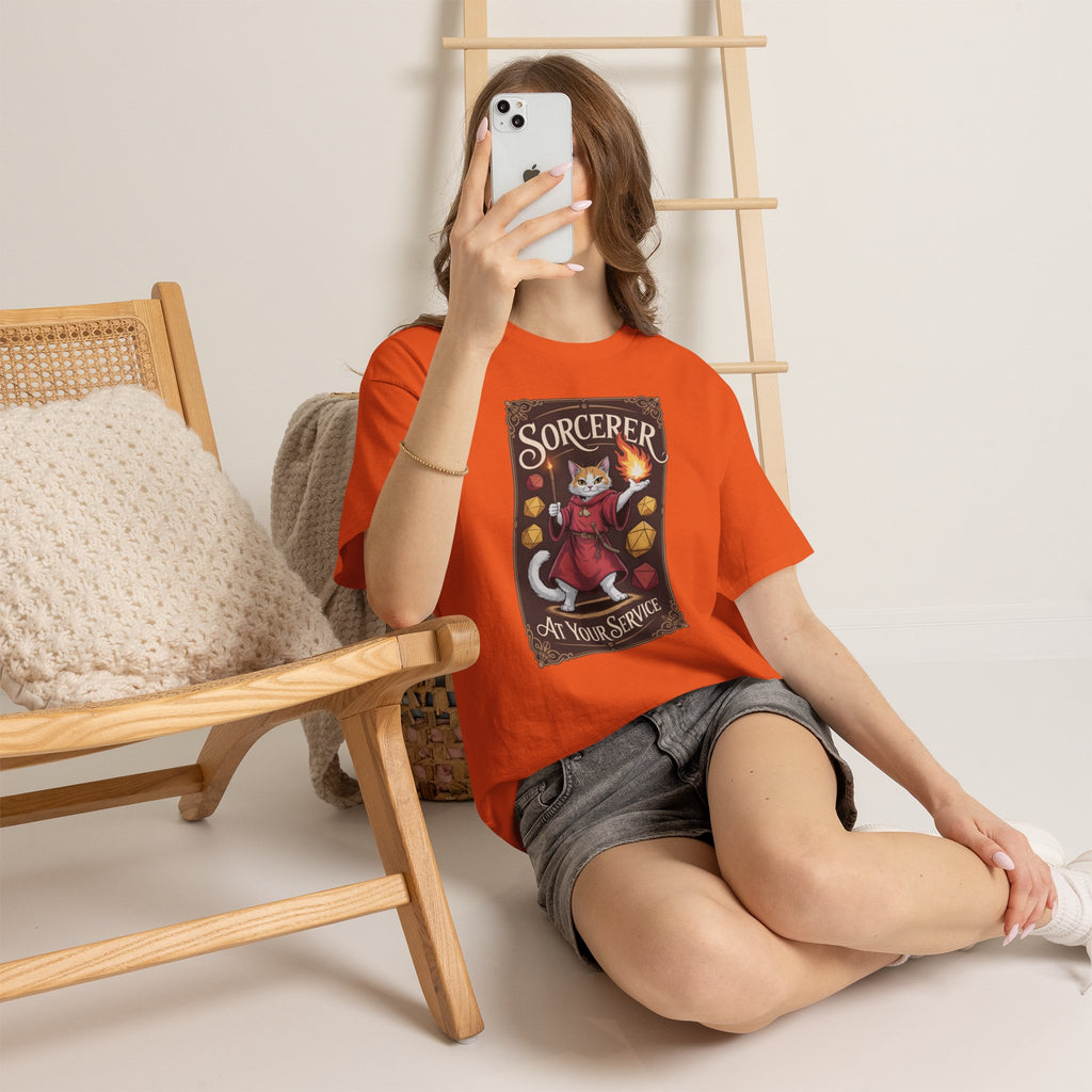 Sorcerer Cat at Your Service D&D T-shirt | Cat Lover RPG Gift