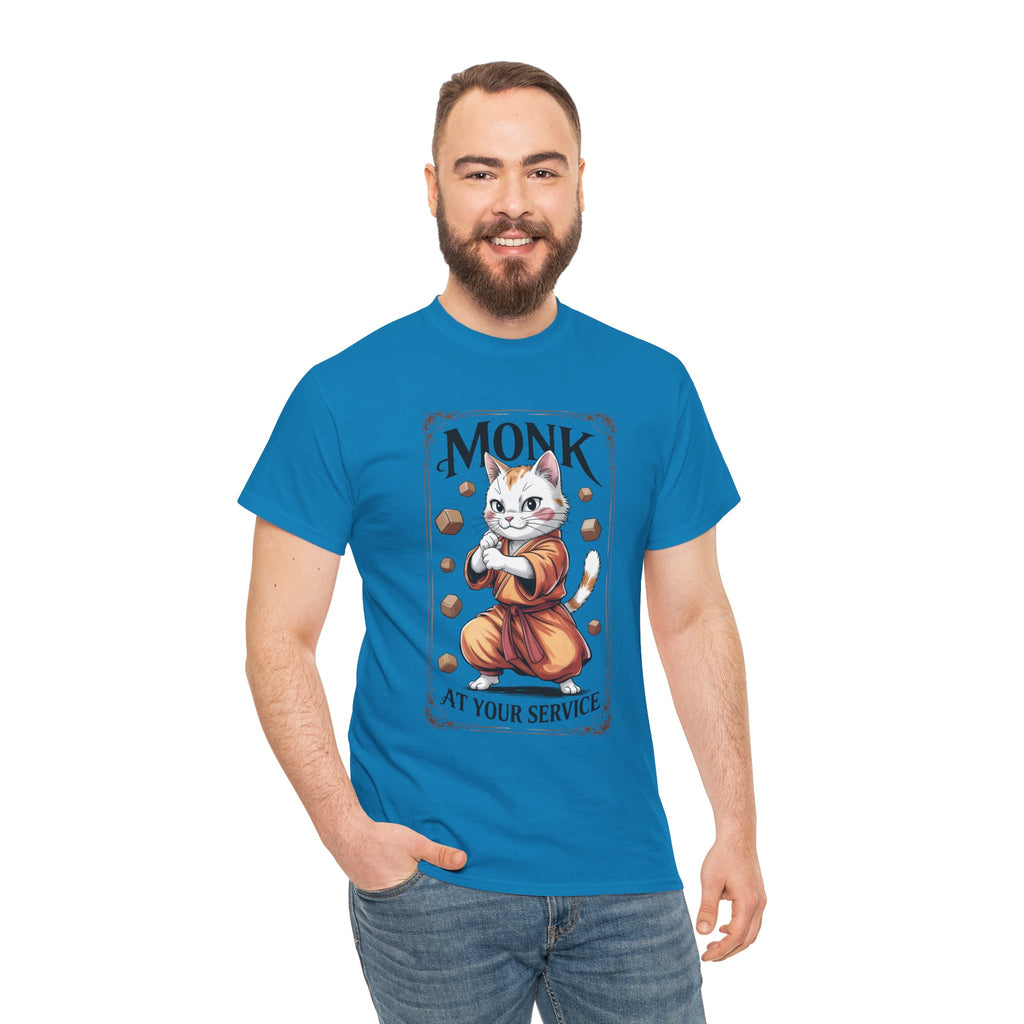 Monk Cat at Your Service D&D T-shirt | Cat Lover RPG Gift