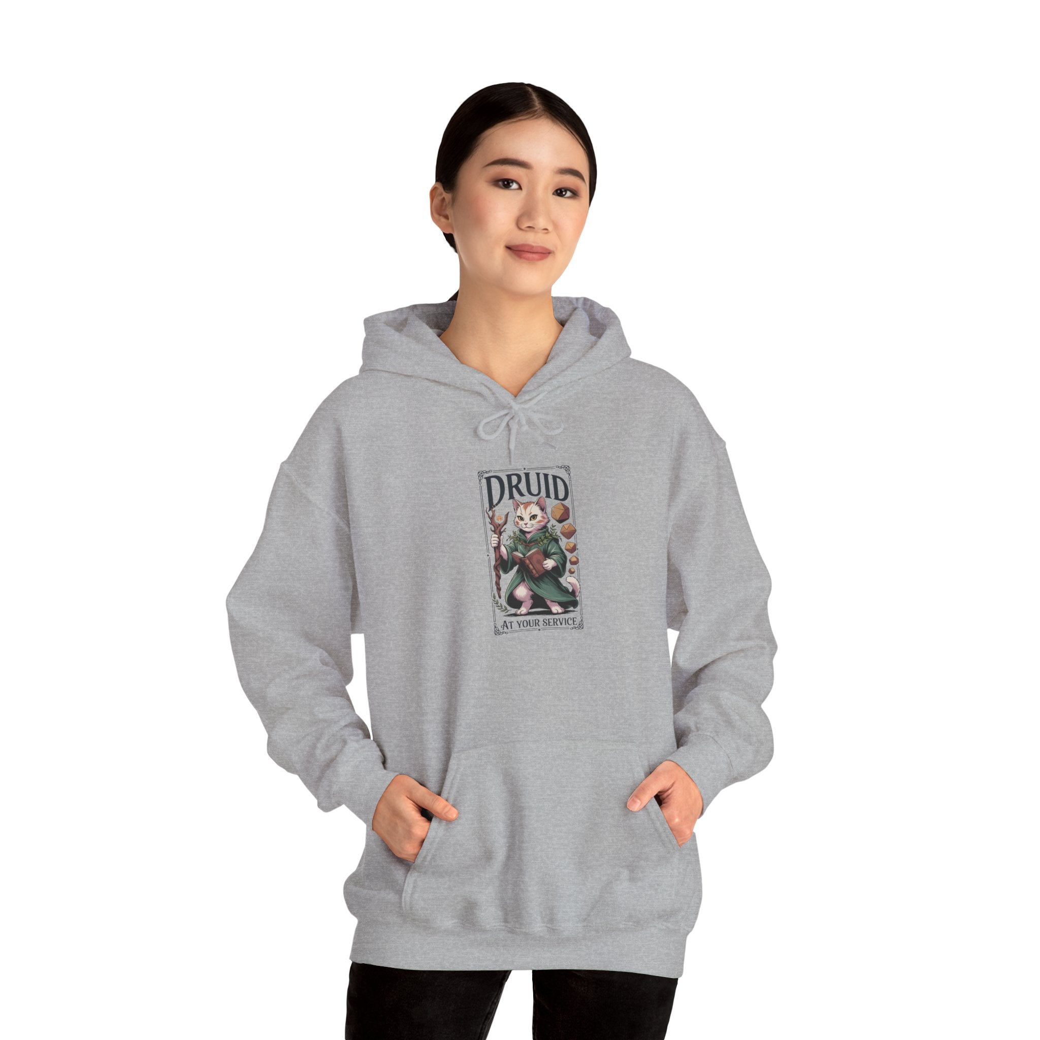 Druid Cat at Your Serivece D&D Hoodie | Cat Lover RPG Gift