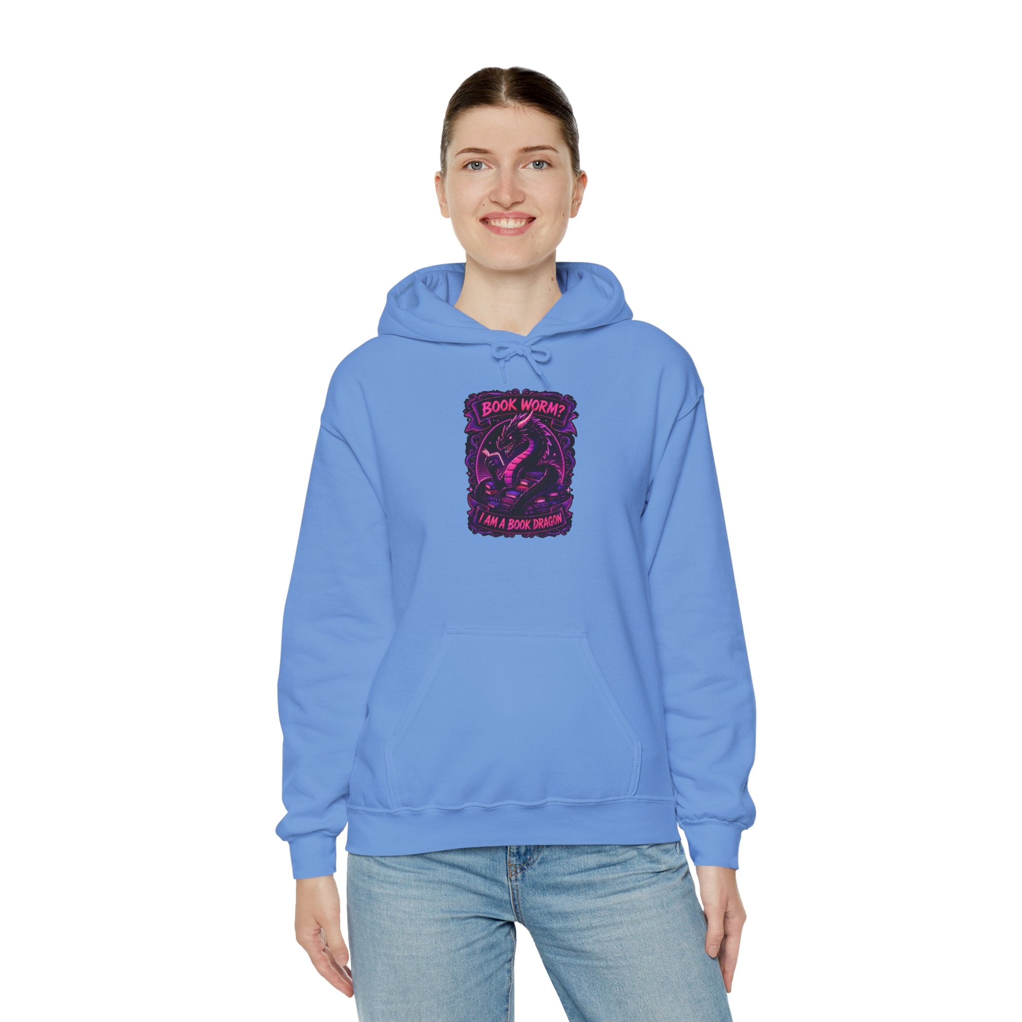Book Worm? I Am a Book Dragon, Fantasy Reader Hoodie