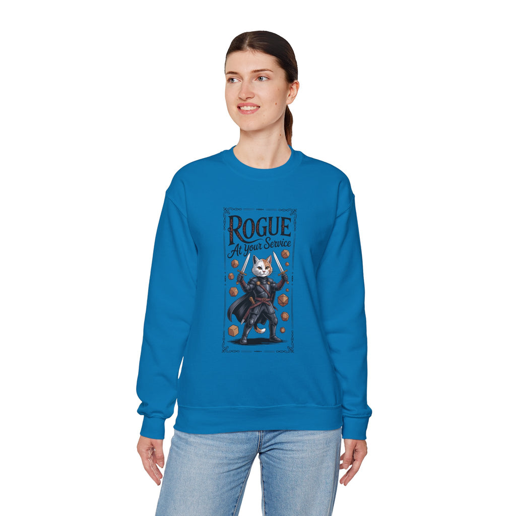 Rogue Cat at Your Serivece D&D Sweatshirt | Cat Lover RPG Gift