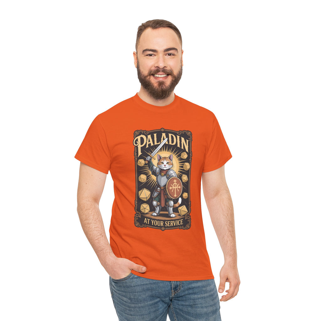 Paladin Cat at Your Service D&D T-shirt | Cat Lover RPG Gift