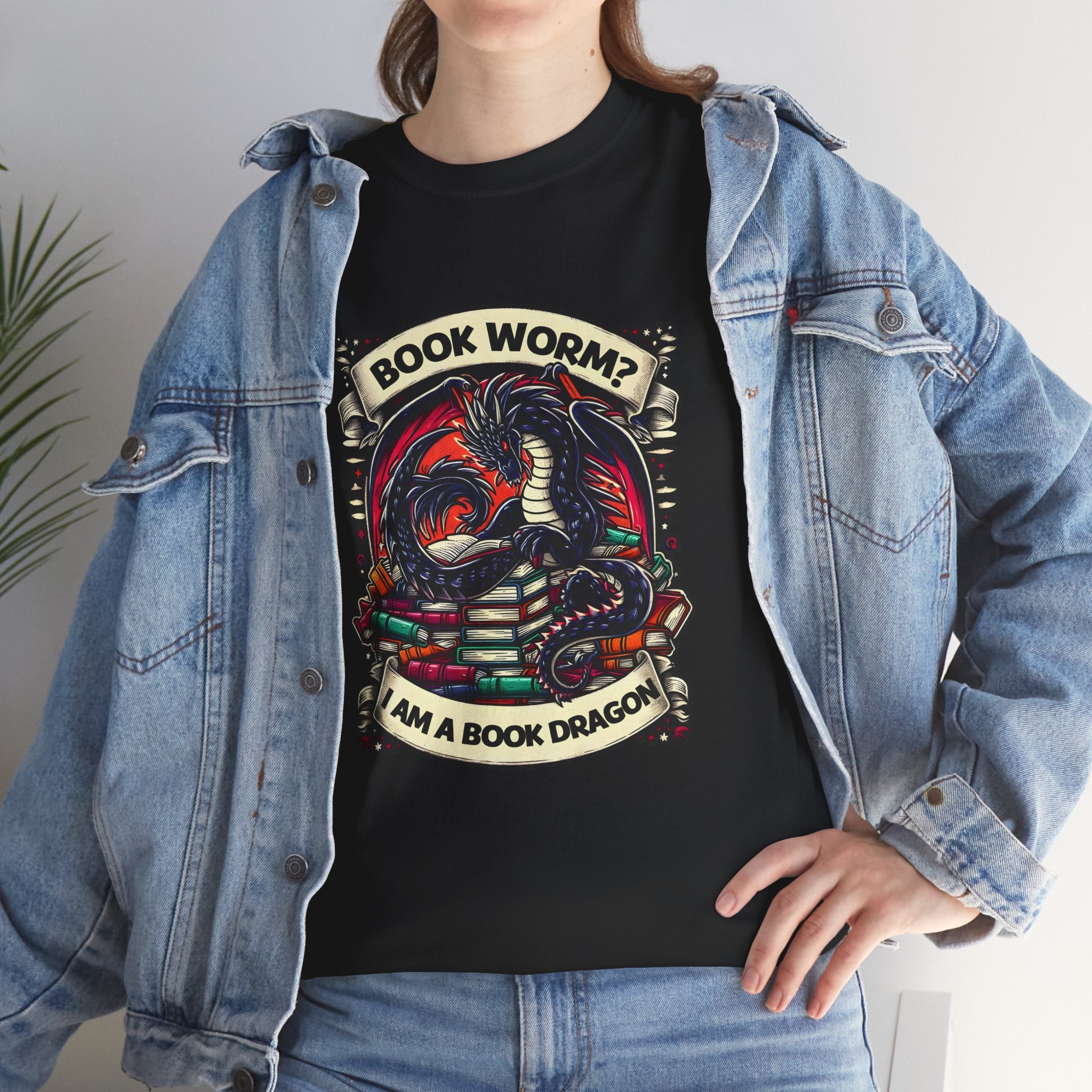 Book Worm? I Am a Book Dragon, Fantasy Reader T-shirt