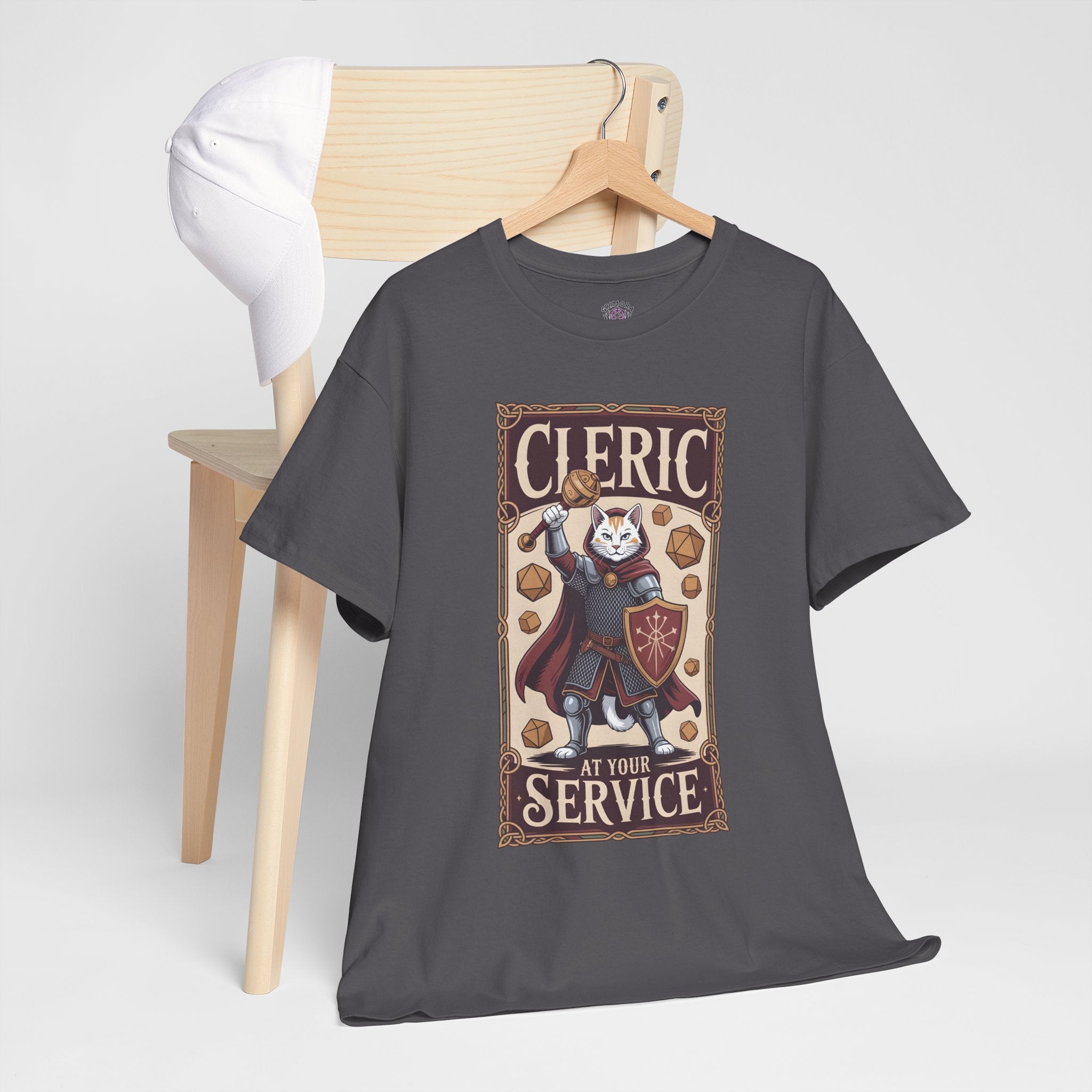 Cleric Cat at Your Service D&D T-shirt | Cat Lover RPG Gift