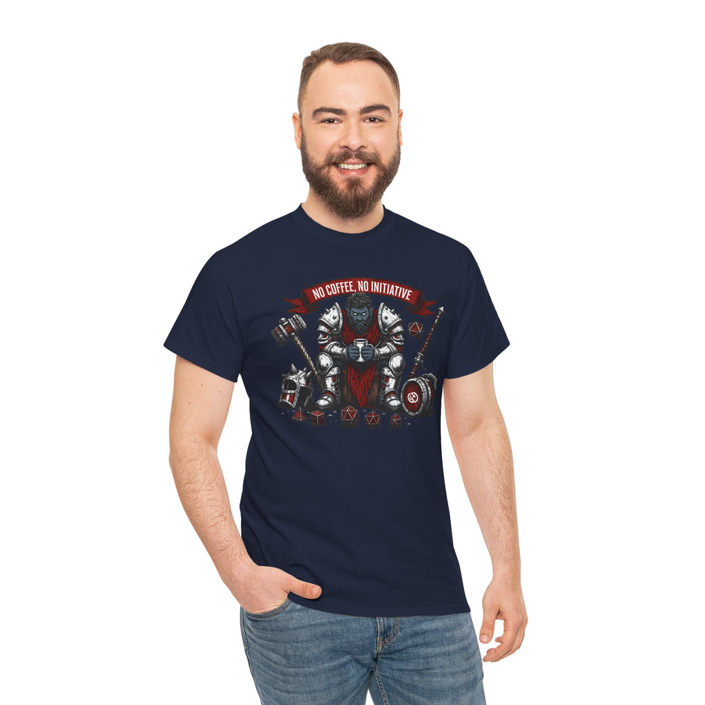 No Coffee, No Initiative | Fantasy RPG T-shirt