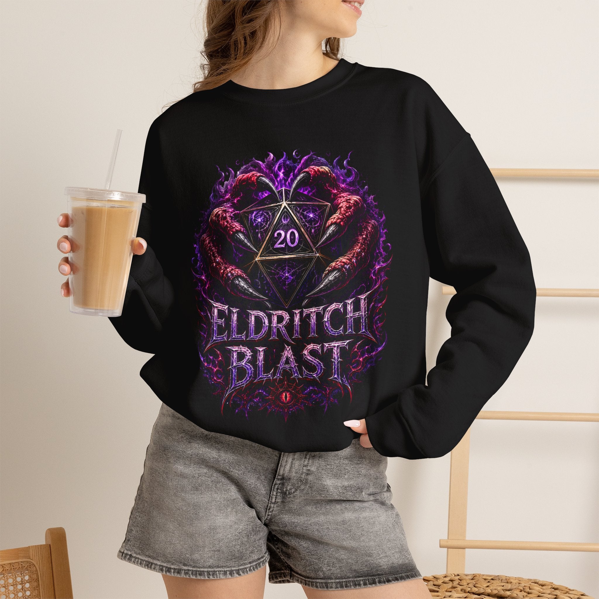 Eldritch Blast – The Patron Always Answers | Fantasy RPG D20 Sweatshirt