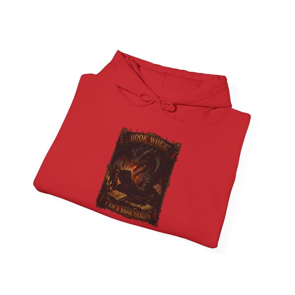 Book Worm? I Am a Book Dragon, Fantasy Reader Hoodie