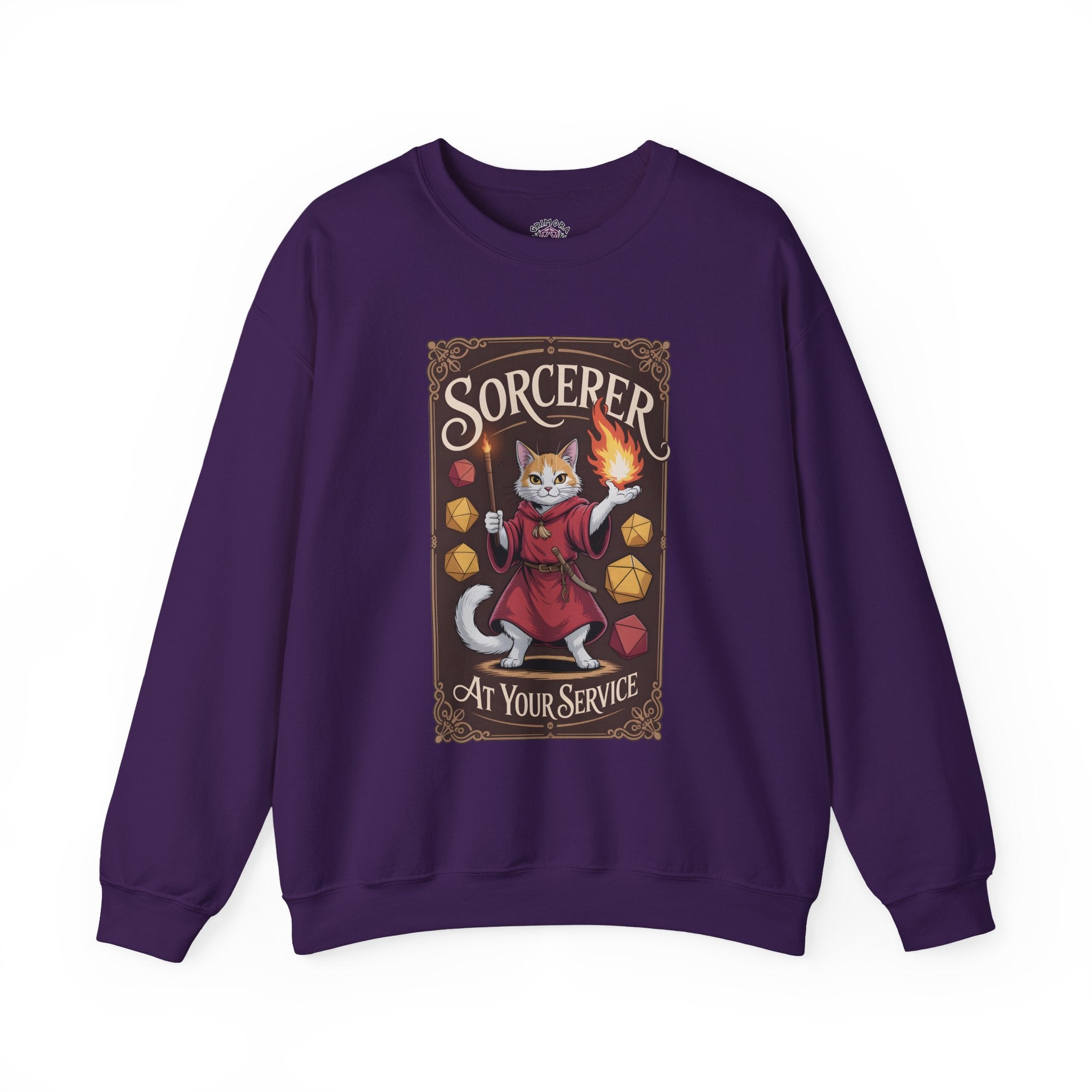 Sorcerer Cat at Your Service D&D Sweatshirt | Cat Lover RPG Gift