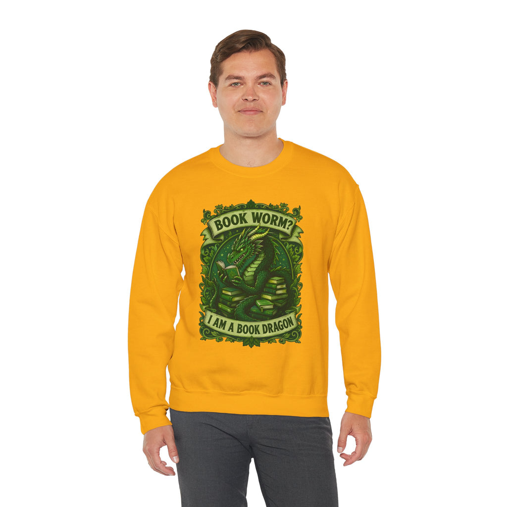 Book Worm? I Am a Book Dragon, Fantasy Reader Sweatshirt