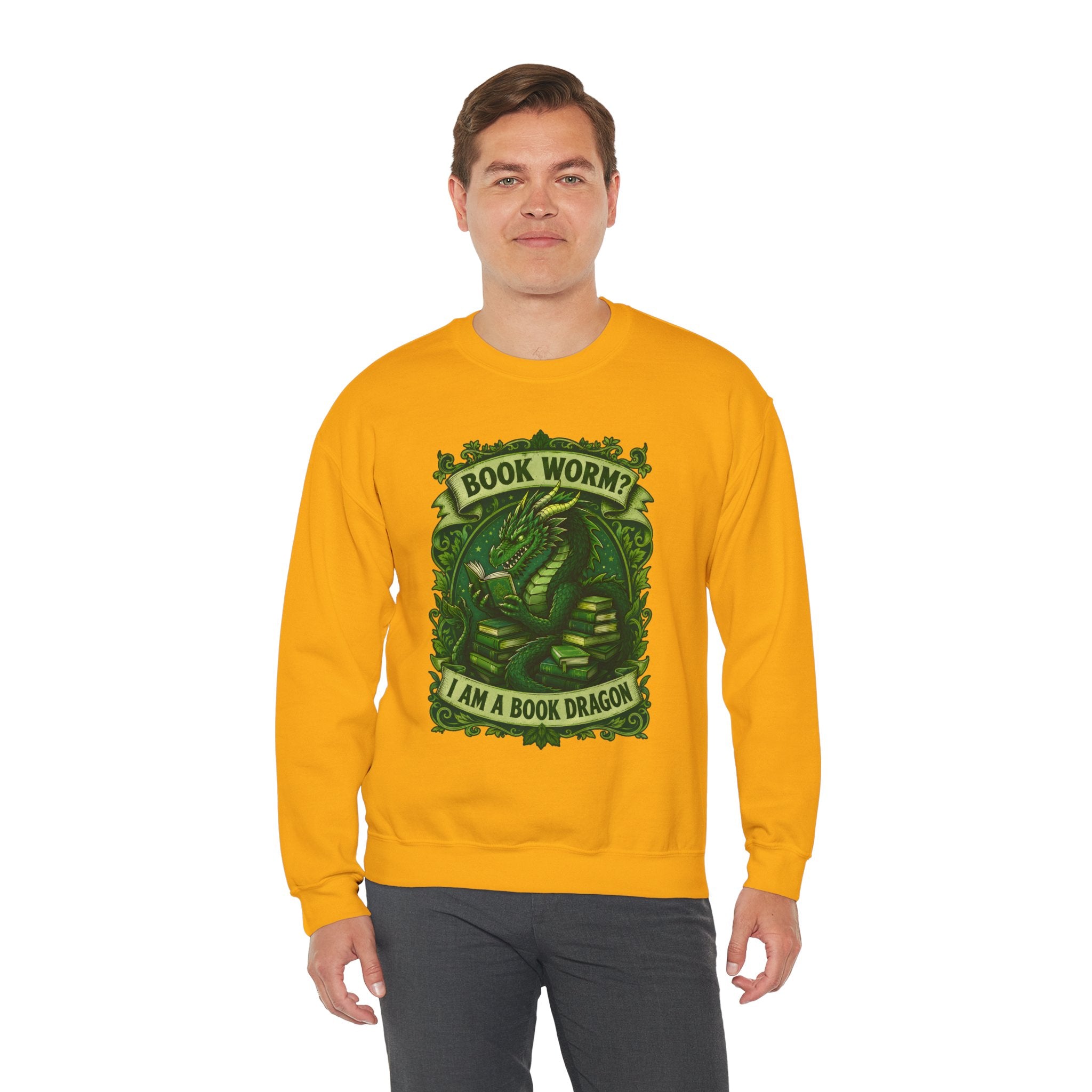 Book Worm? I Am a Book Dragon, Fantasy Reader Sweatshirt