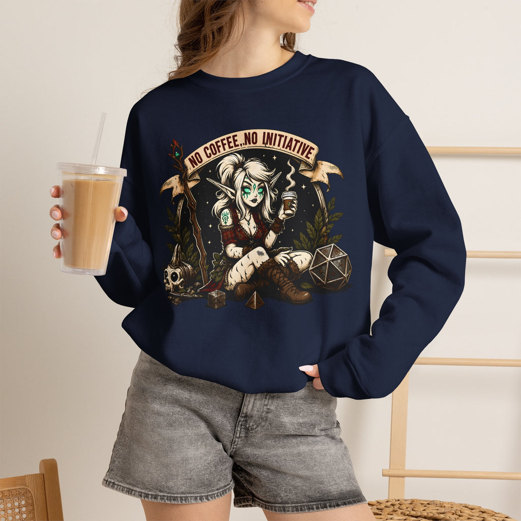 No Coffee, No Initiative | Fantasy RPG Sweatshirt