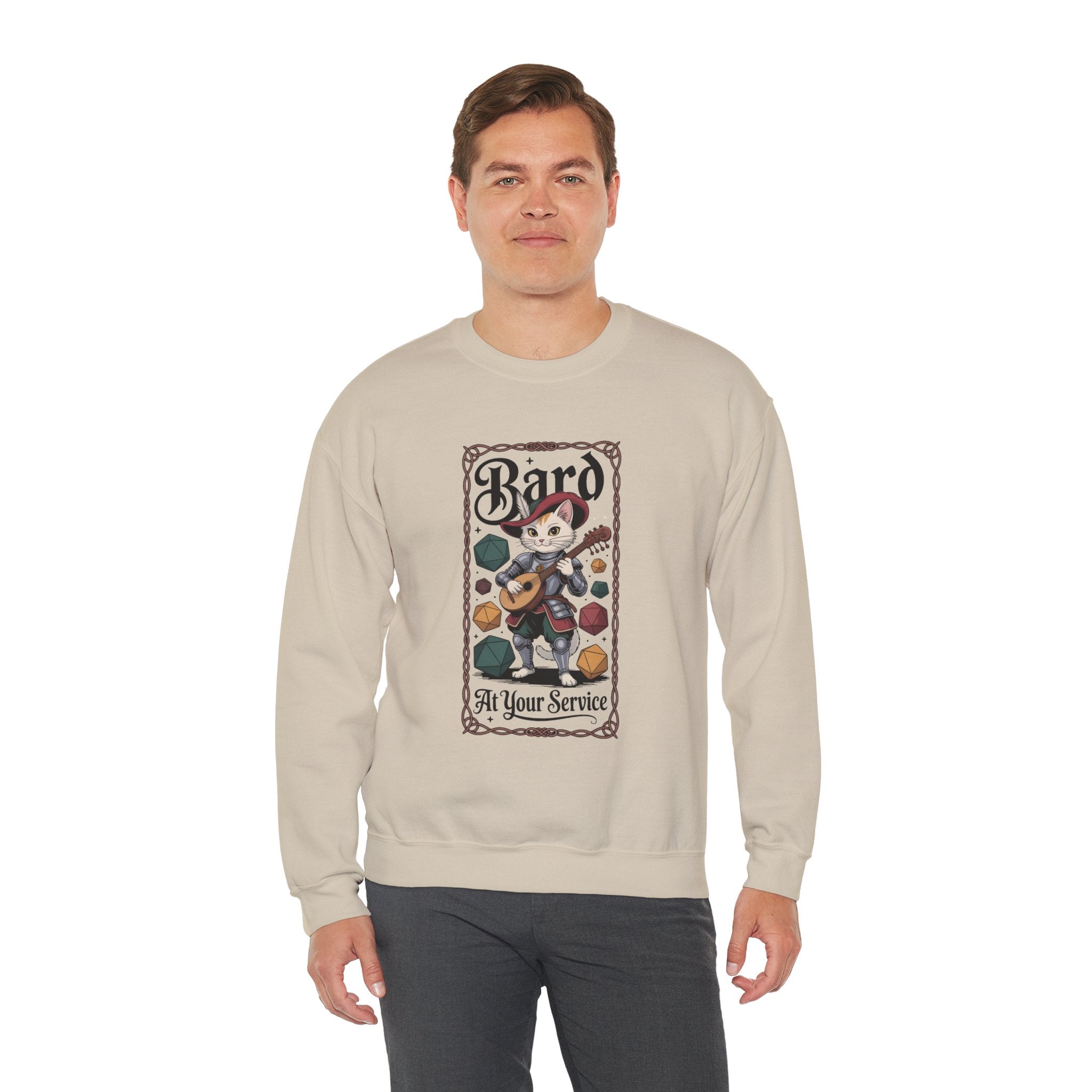 Bard Cat at Your Serivece D&D Sweatshirt | Cat Lover RPG Gift