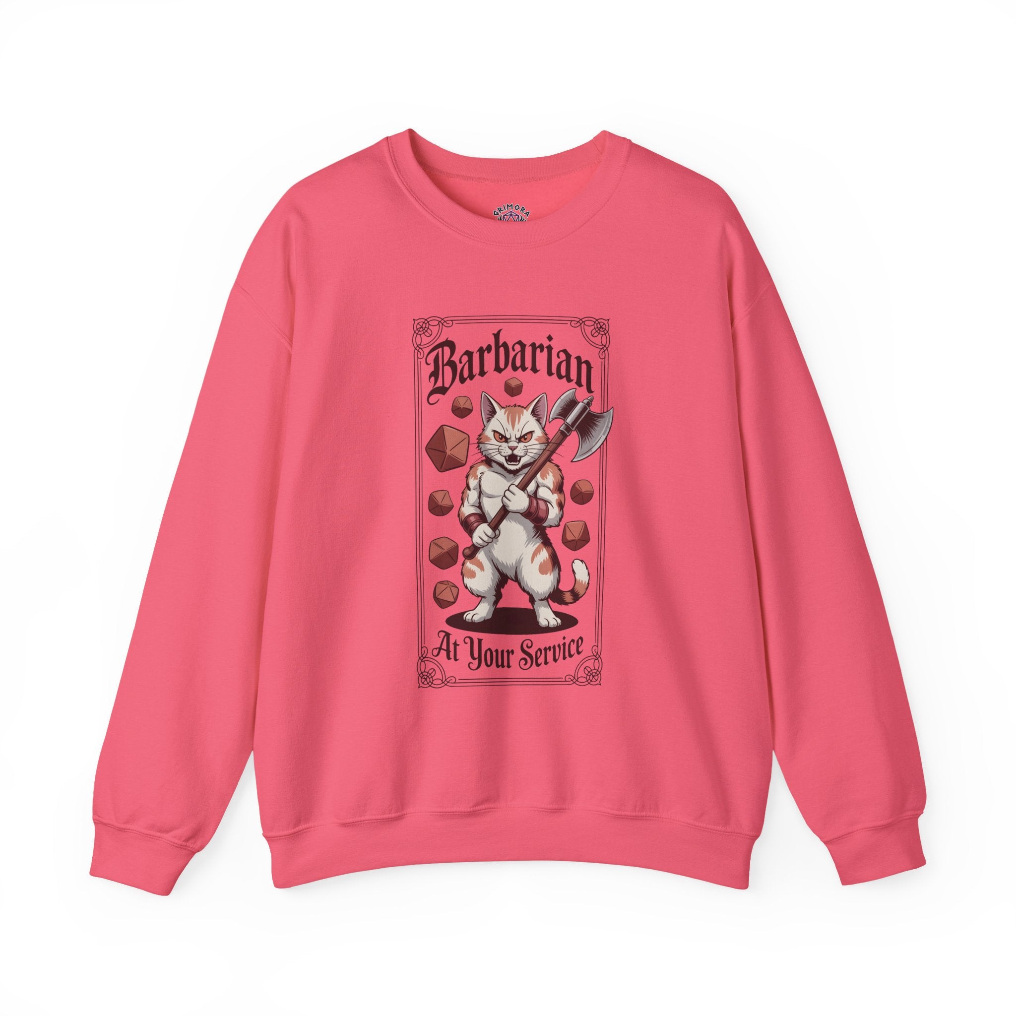 Barbarian Cat at Your Serivece D&D Sweatshirt | Cat Lover RPG Gift