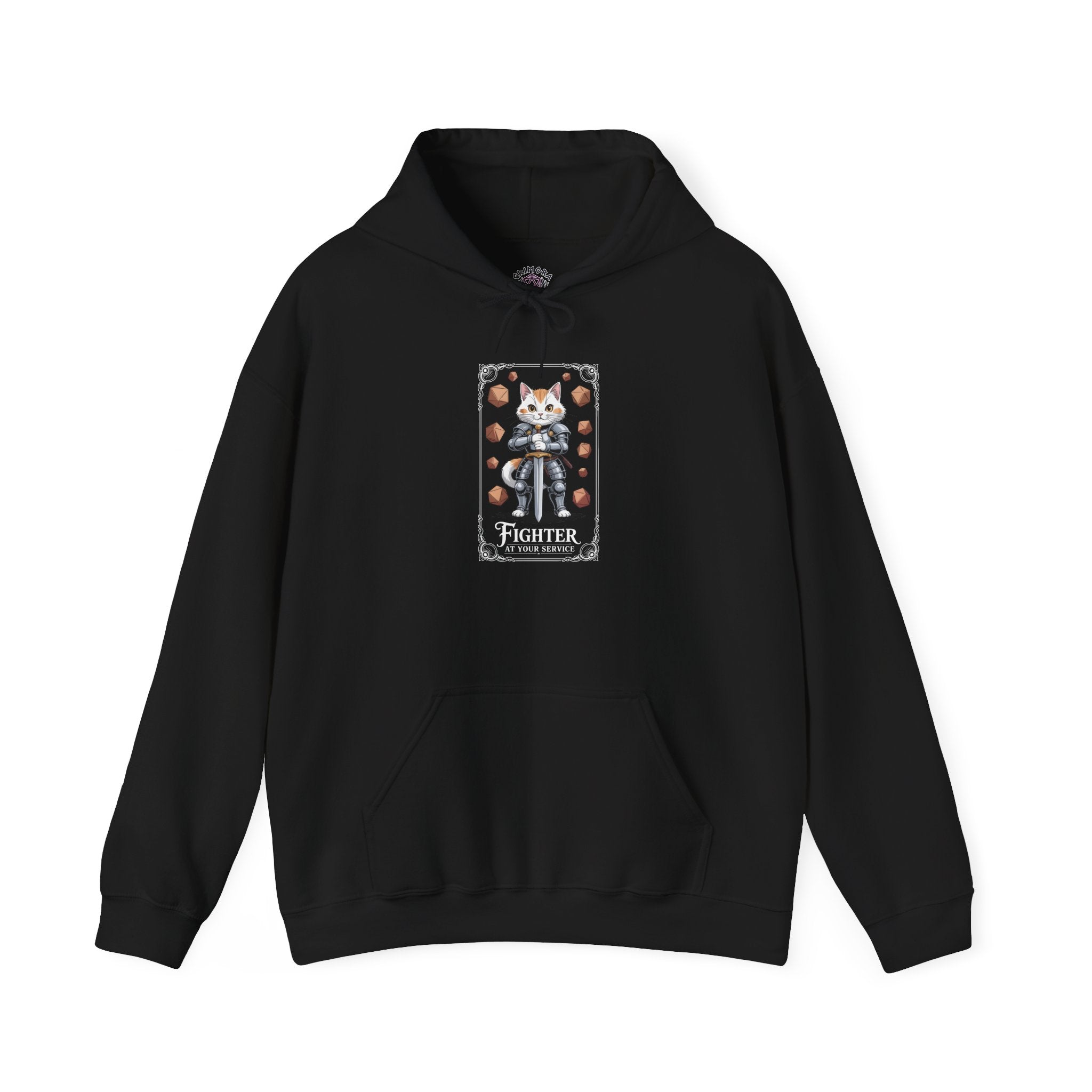 Fighter Cat at Your Service D&D Hoodie | Cat Lover RPG Gift