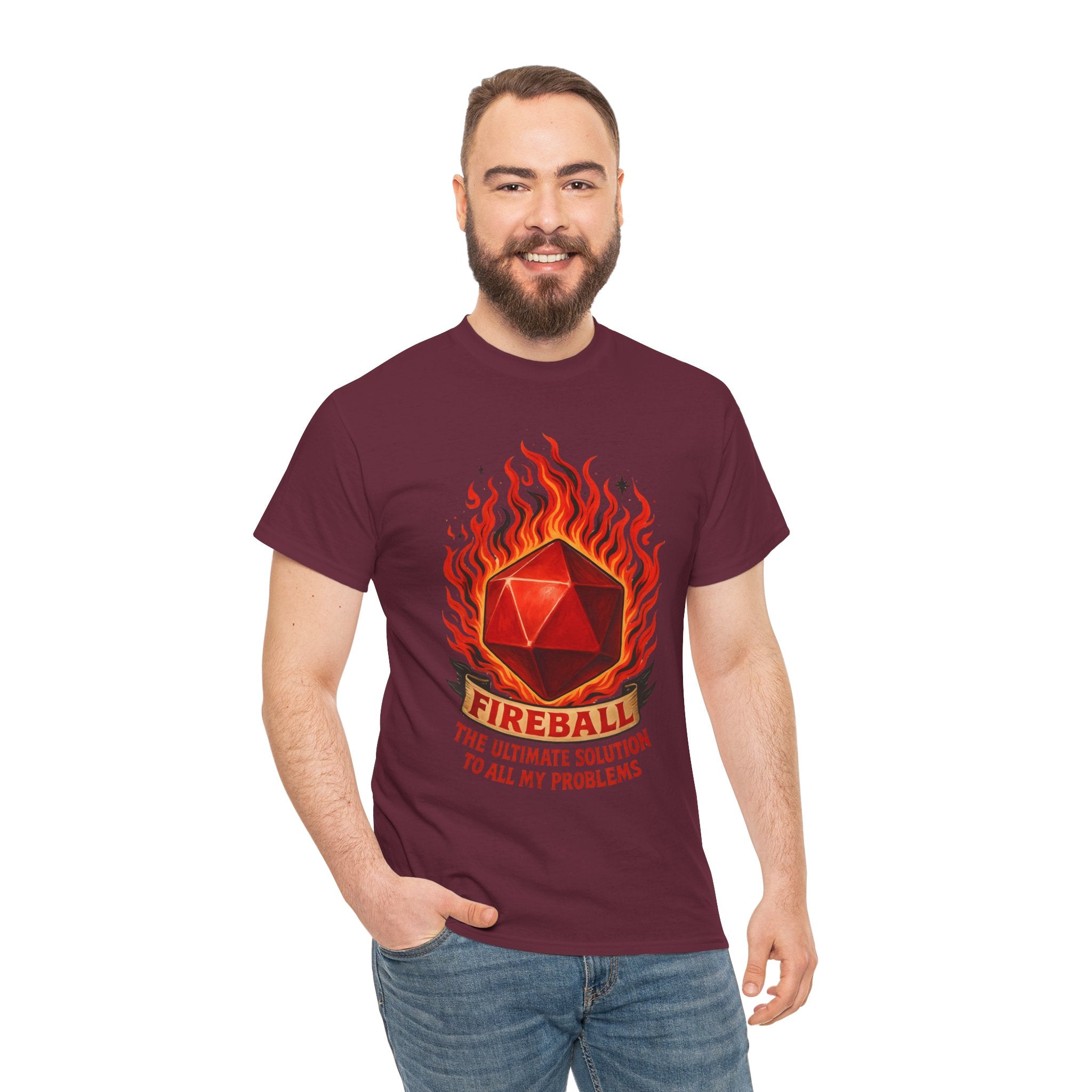 Fireball – The Ultimate Solution to All My Problems| Funny RPG T-shirt
