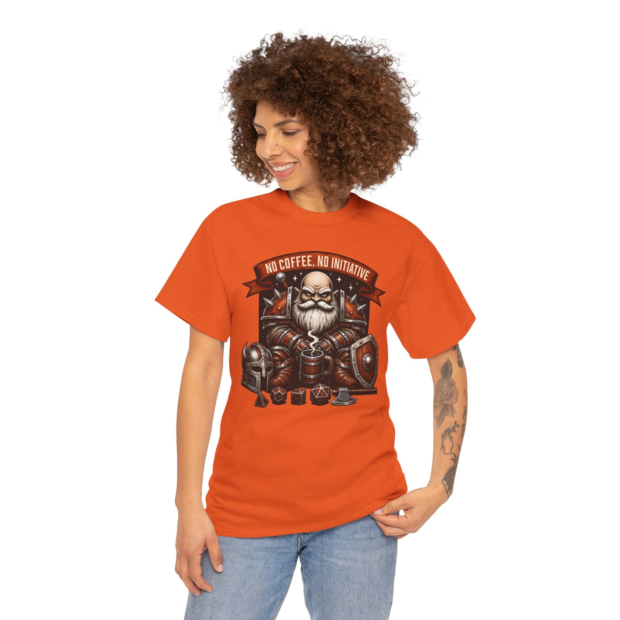 No Coffee, No Initiative | Fantasy RPG T-shirt