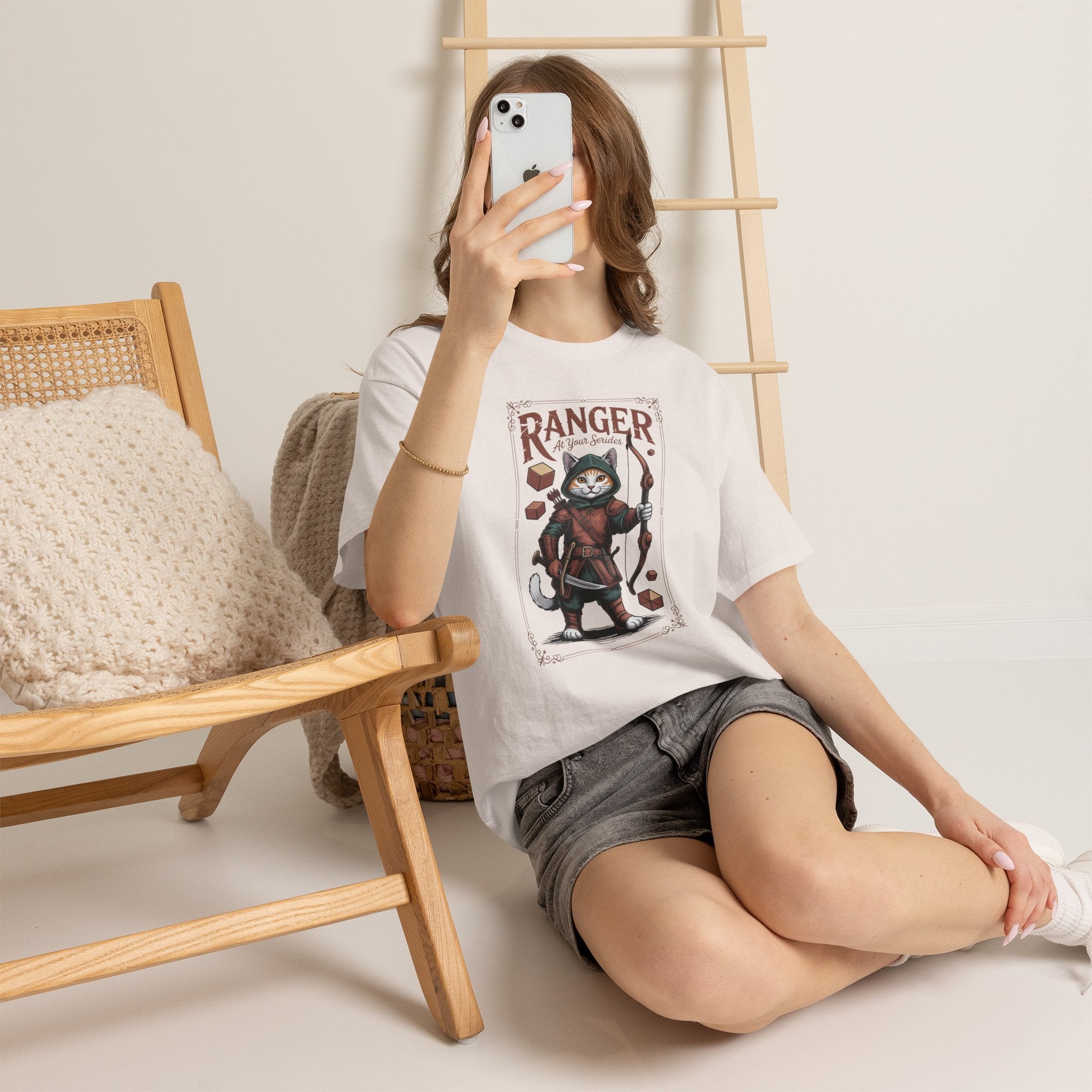 Ranger Cat at Your Serivece D&D T-shirt | Cat Lover RPG Gift