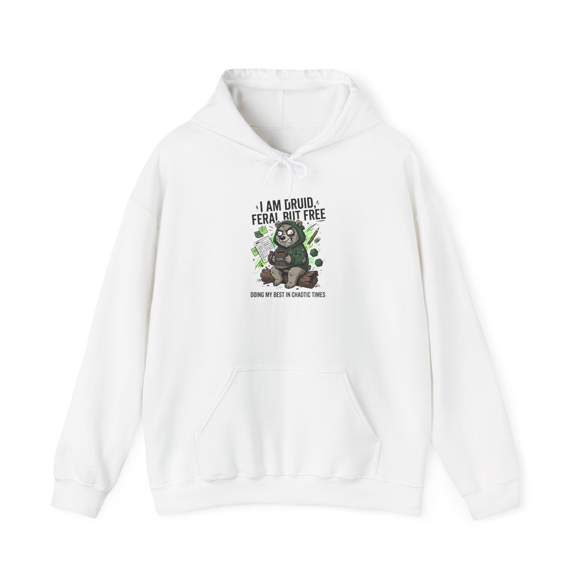 Feral But Free sloth hoodie | chaotic quirky humor, millennial burnout