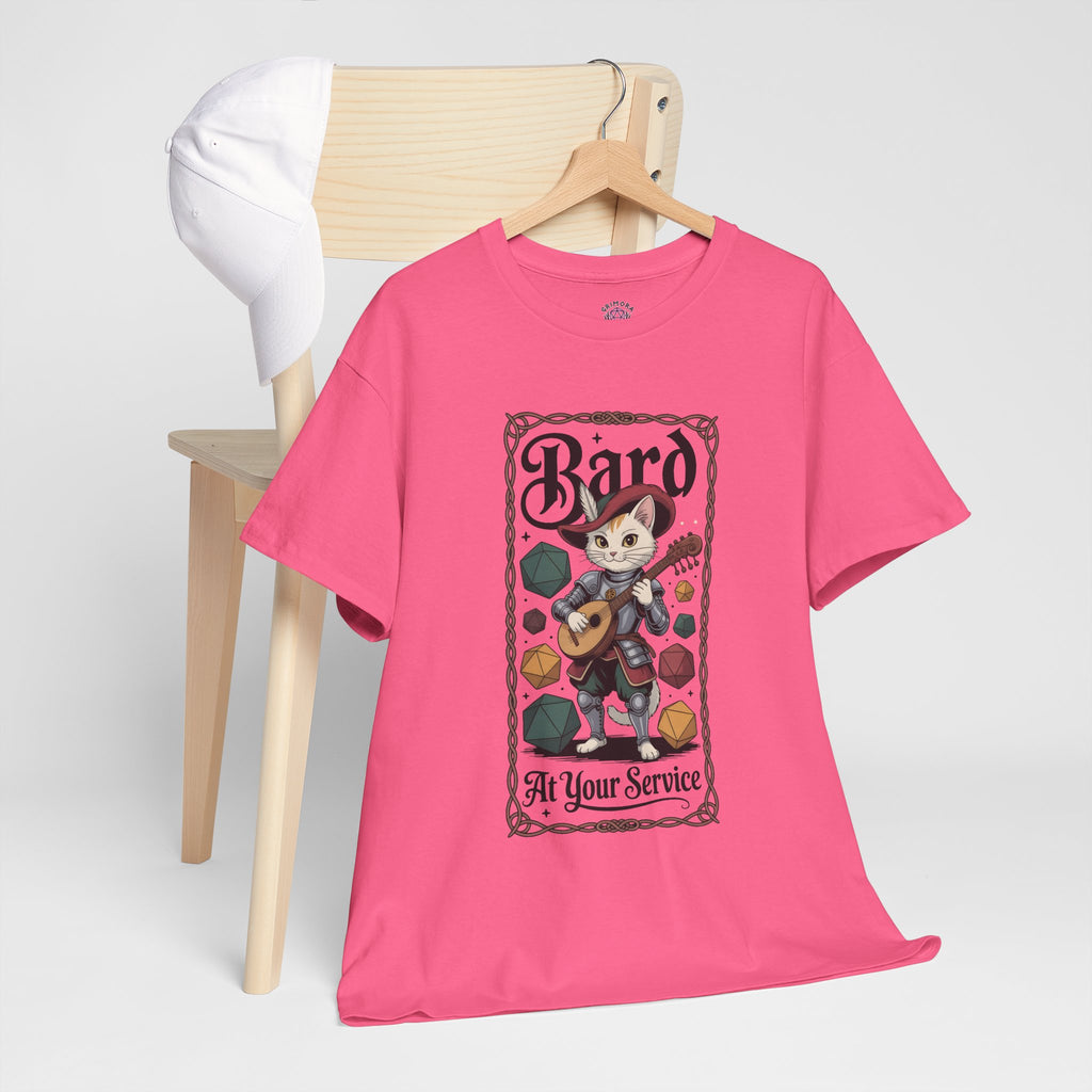 Bard Cat at Your Serivece D&D T-shirt | Cat Lover RPG Gift