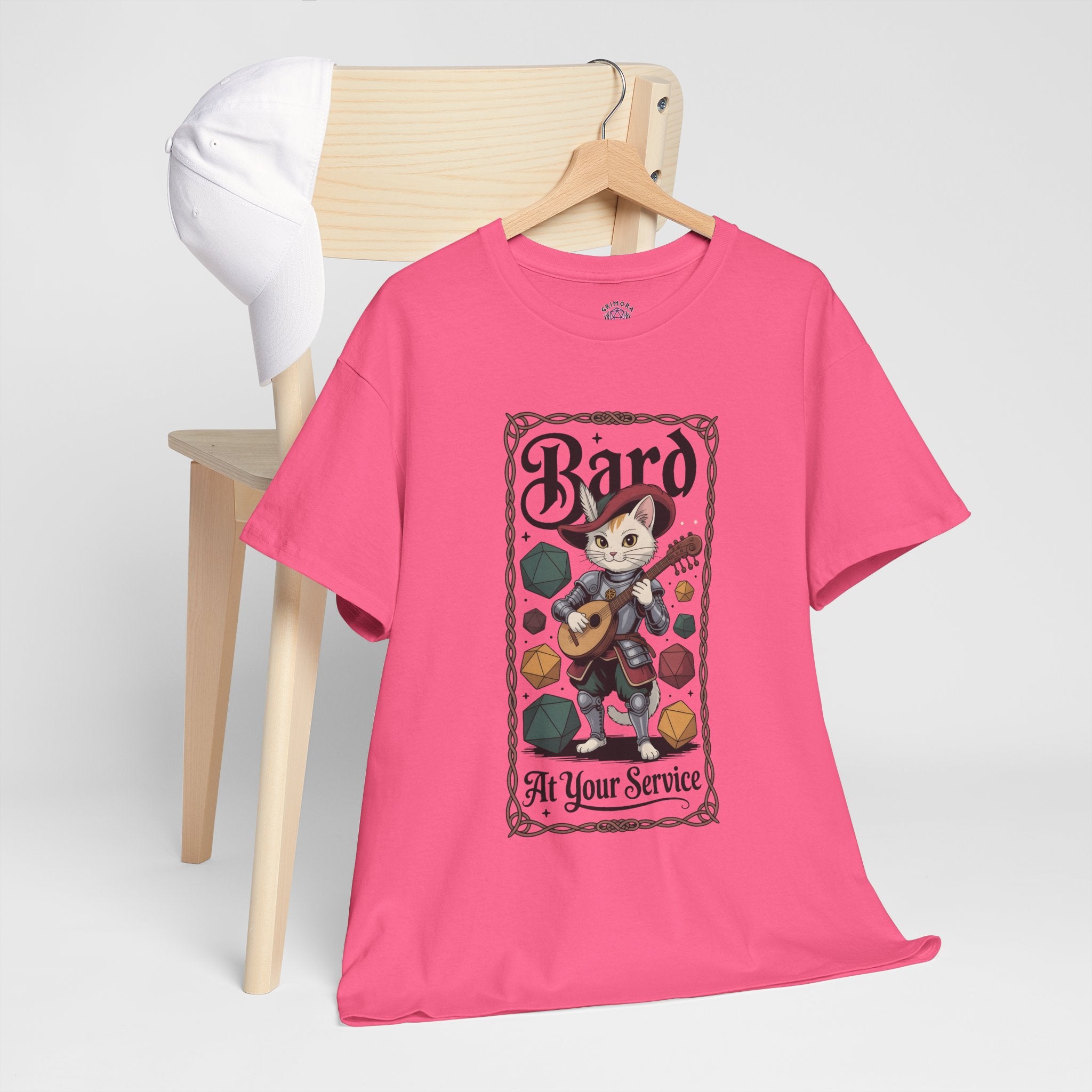 Bard Cat at Your Serivece D&D T-shirt | Cat Lover RPG Gift