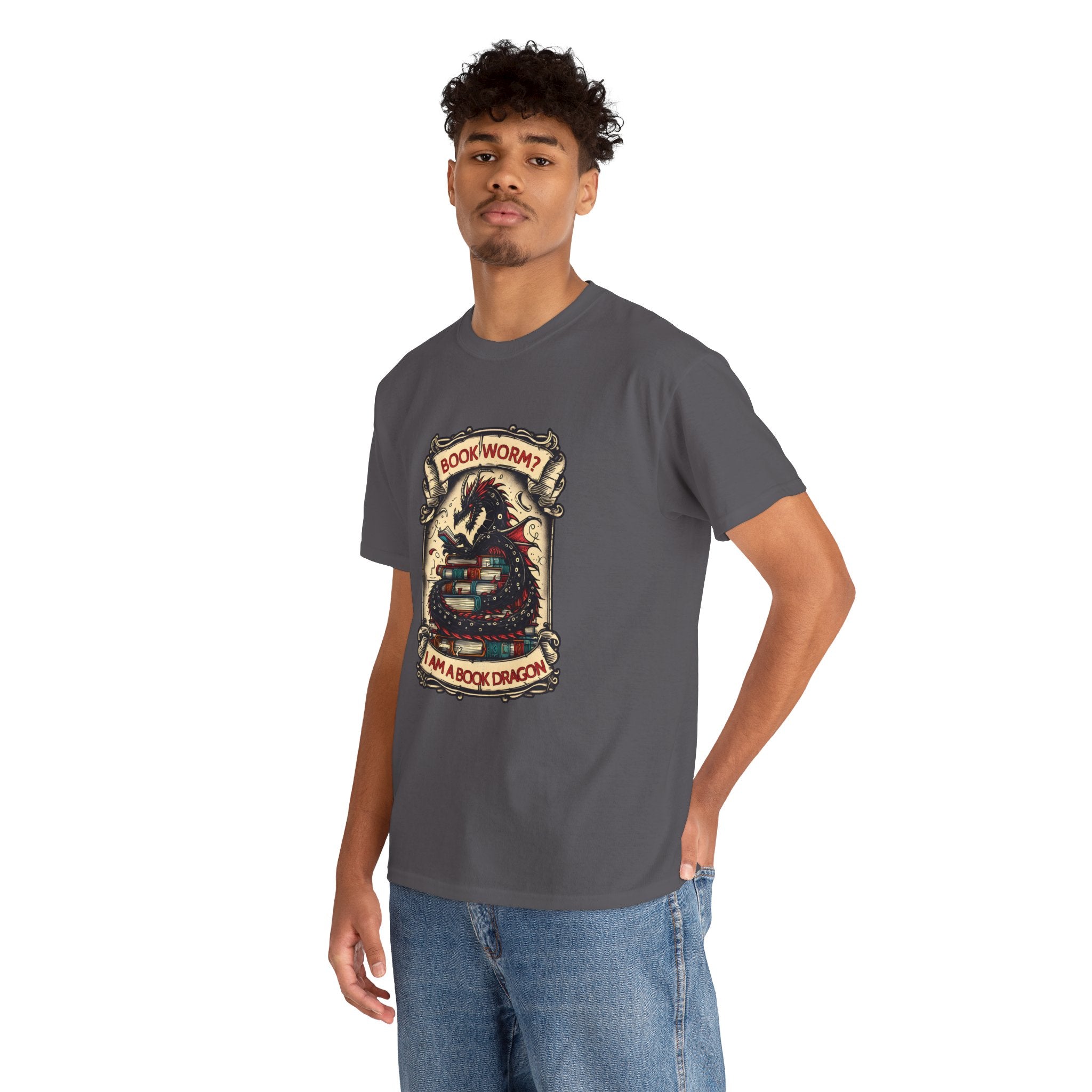 Book Worm? I Am a Book Dragon, Fantasy Reader T-shirt