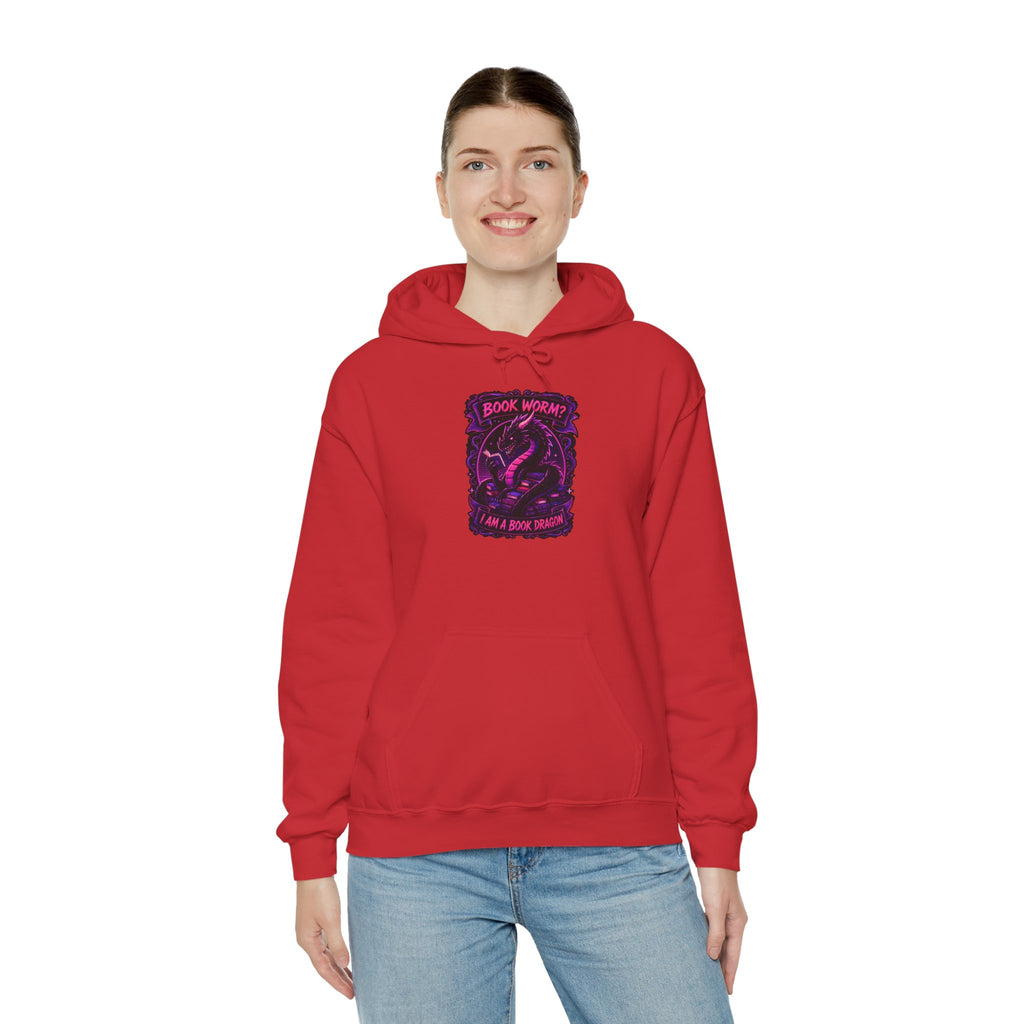 Book Worm? I Am a Book Dragon, Fantasy Reader Hoodie