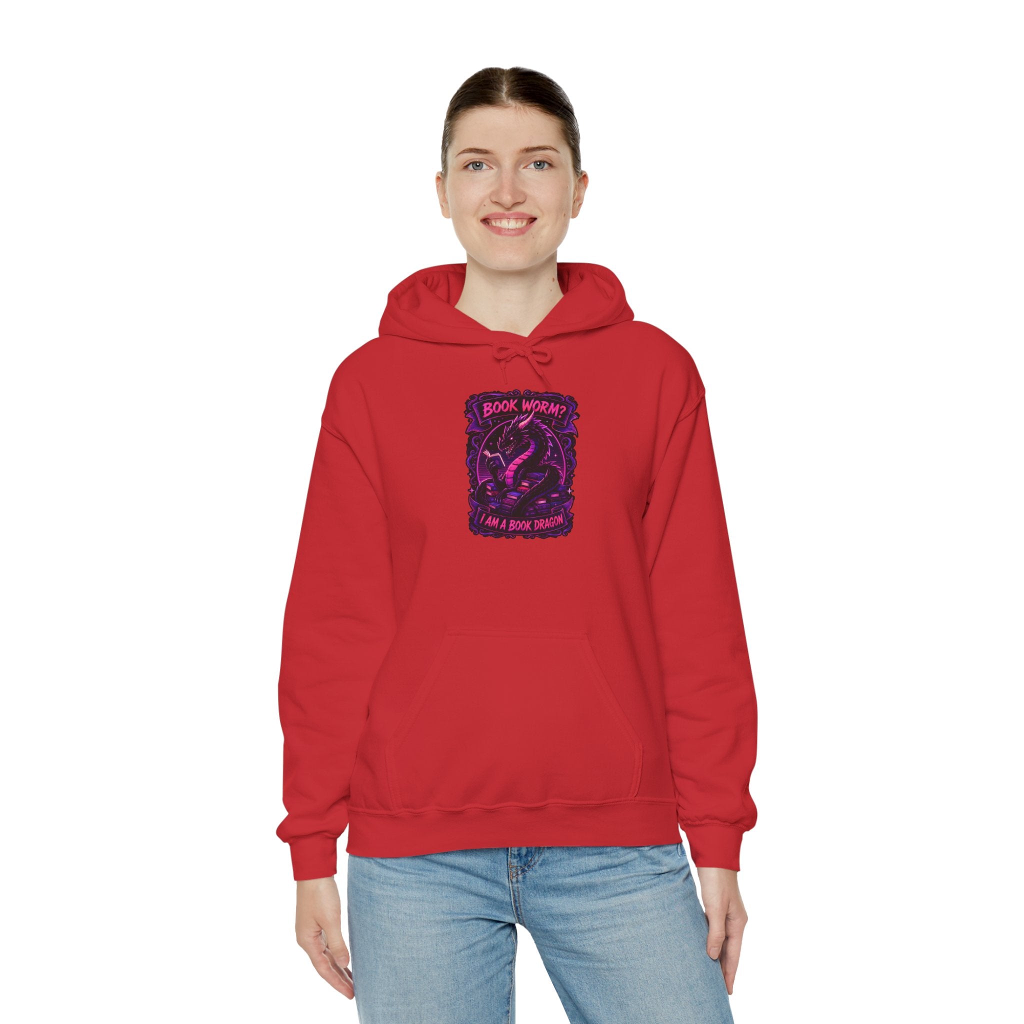 Book Worm? I Am a Book Dragon, Fantasy Reader Hoodie