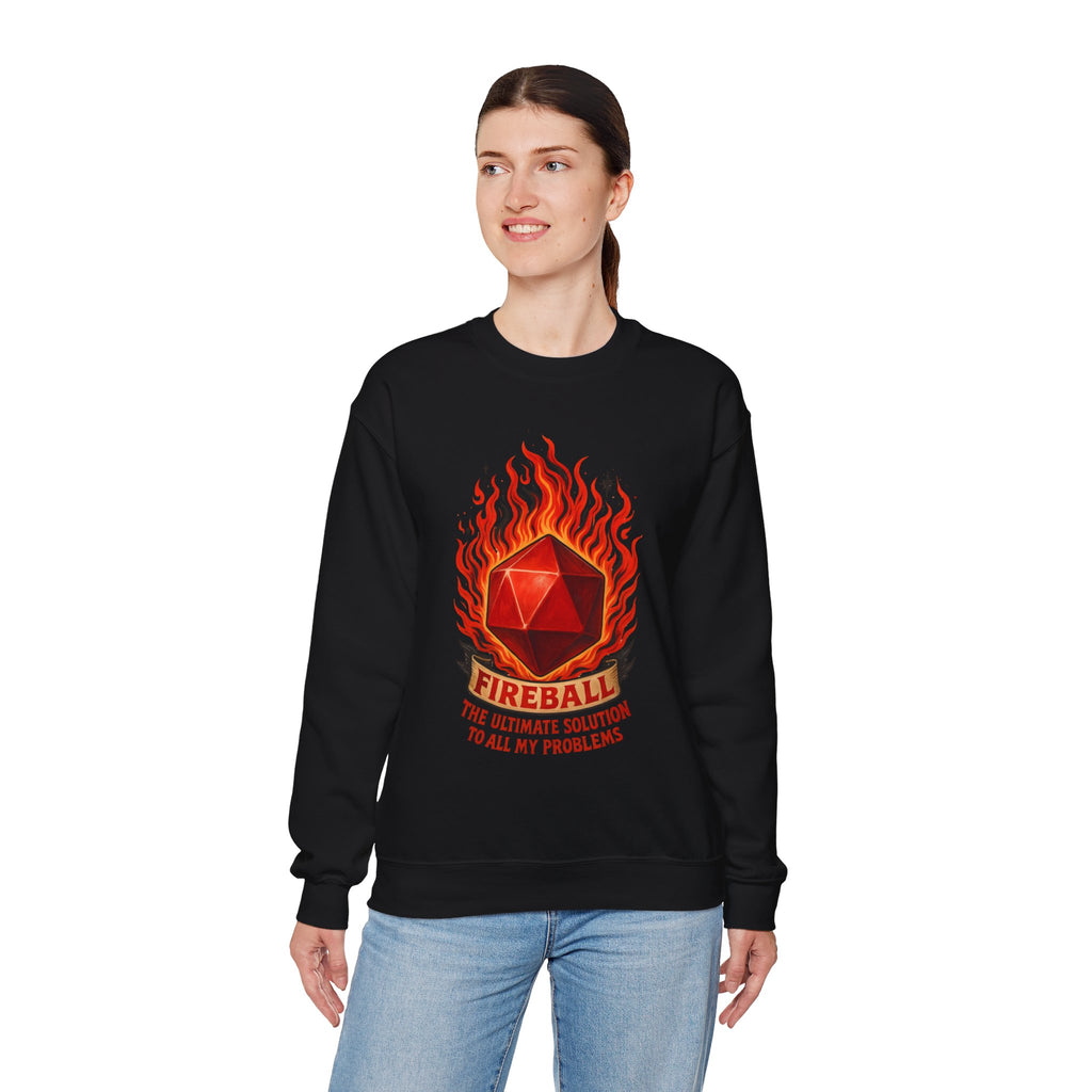 Fireball – The Ultimate Solution to All My Problems| Funny RPG Sweatshirt