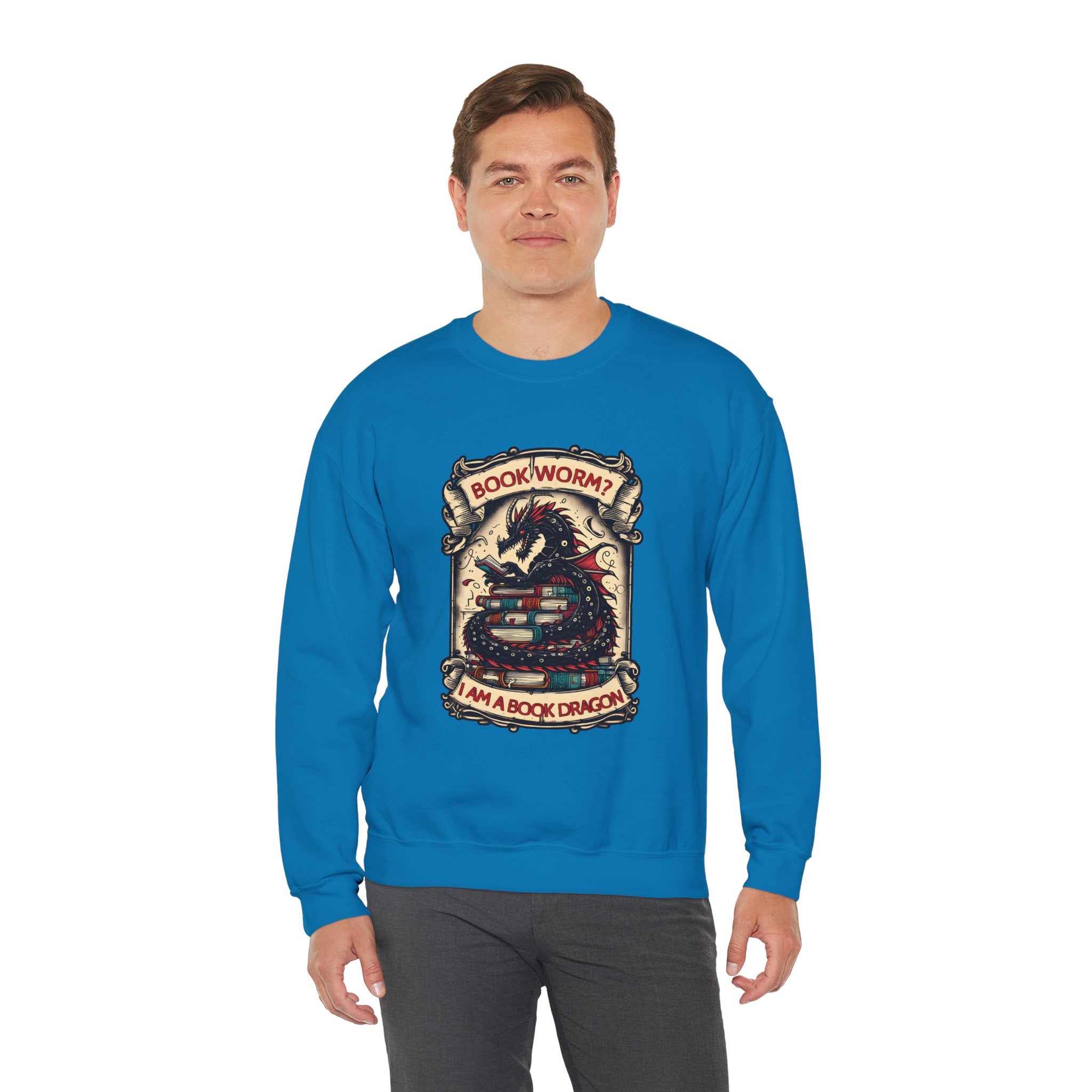 Book Worm? I Am a Book Dragon, Fantasy Reader Sweatshirt