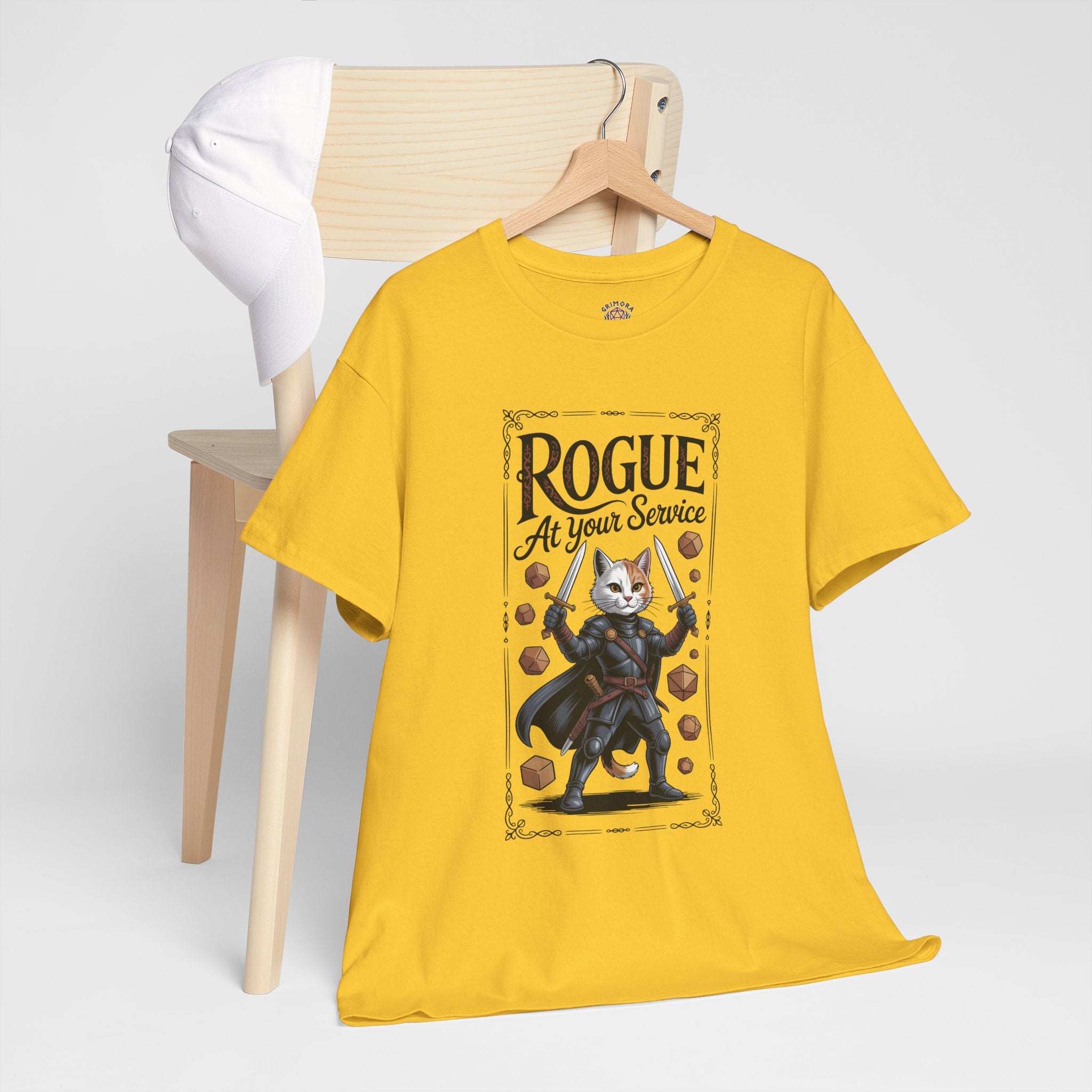 Rogue Cat at Your Serivece D&D T-shirt | Cat Lover RPG Gift