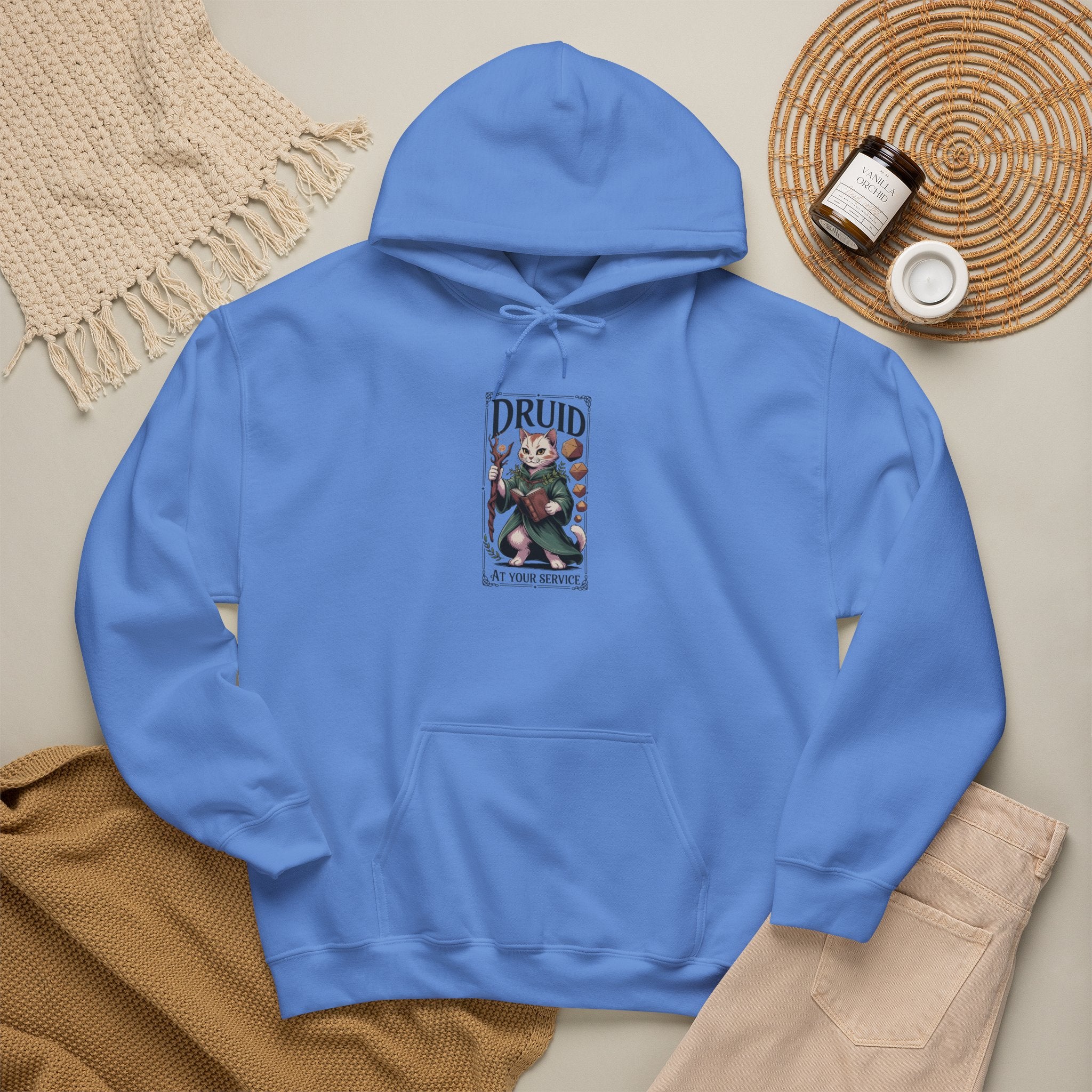 Druid Cat at Your Serivece D&D Hoodie | Cat Lover RPG Gift