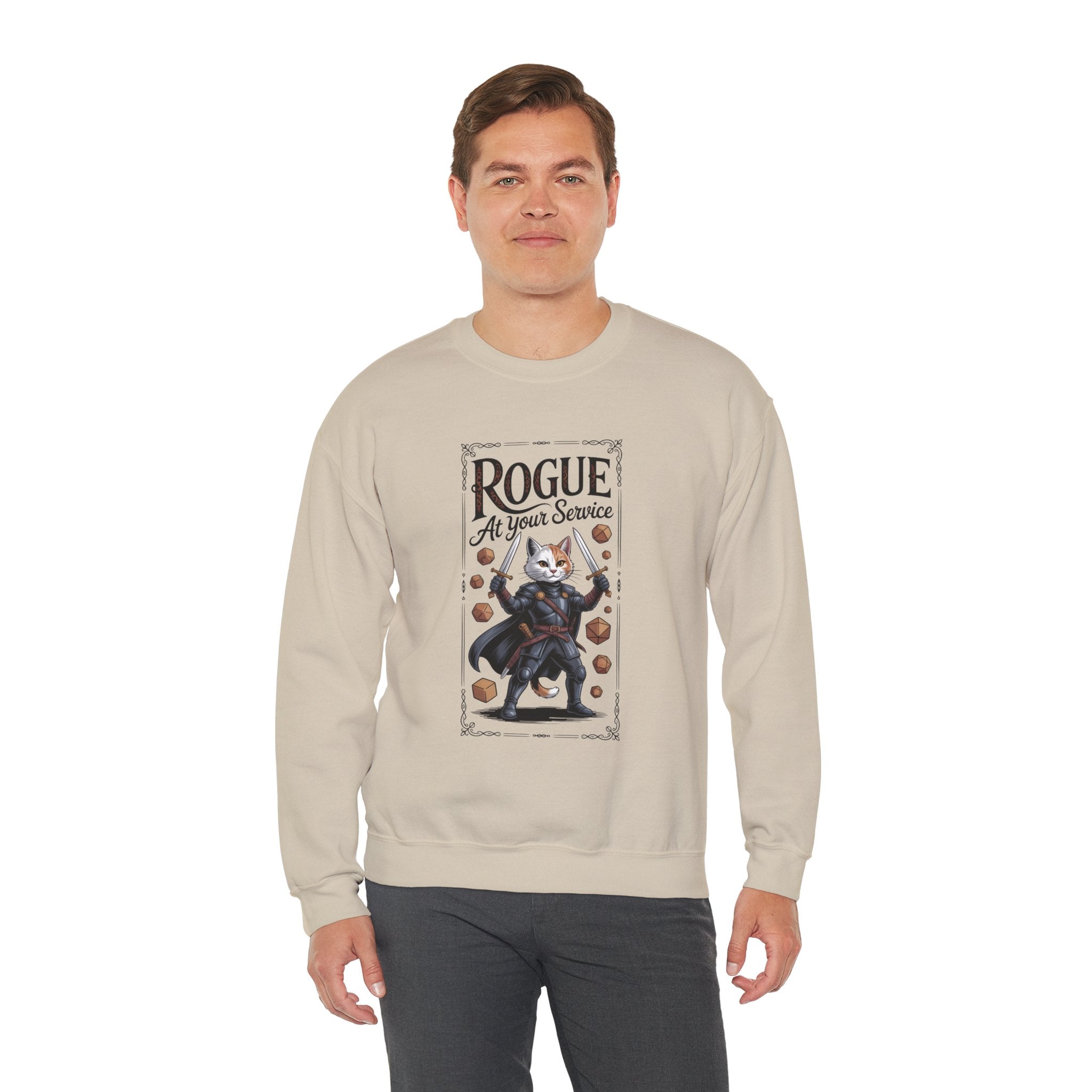 Rogue Cat at Your Serivece D&D Sweatshirt | Cat Lover RPG Gift