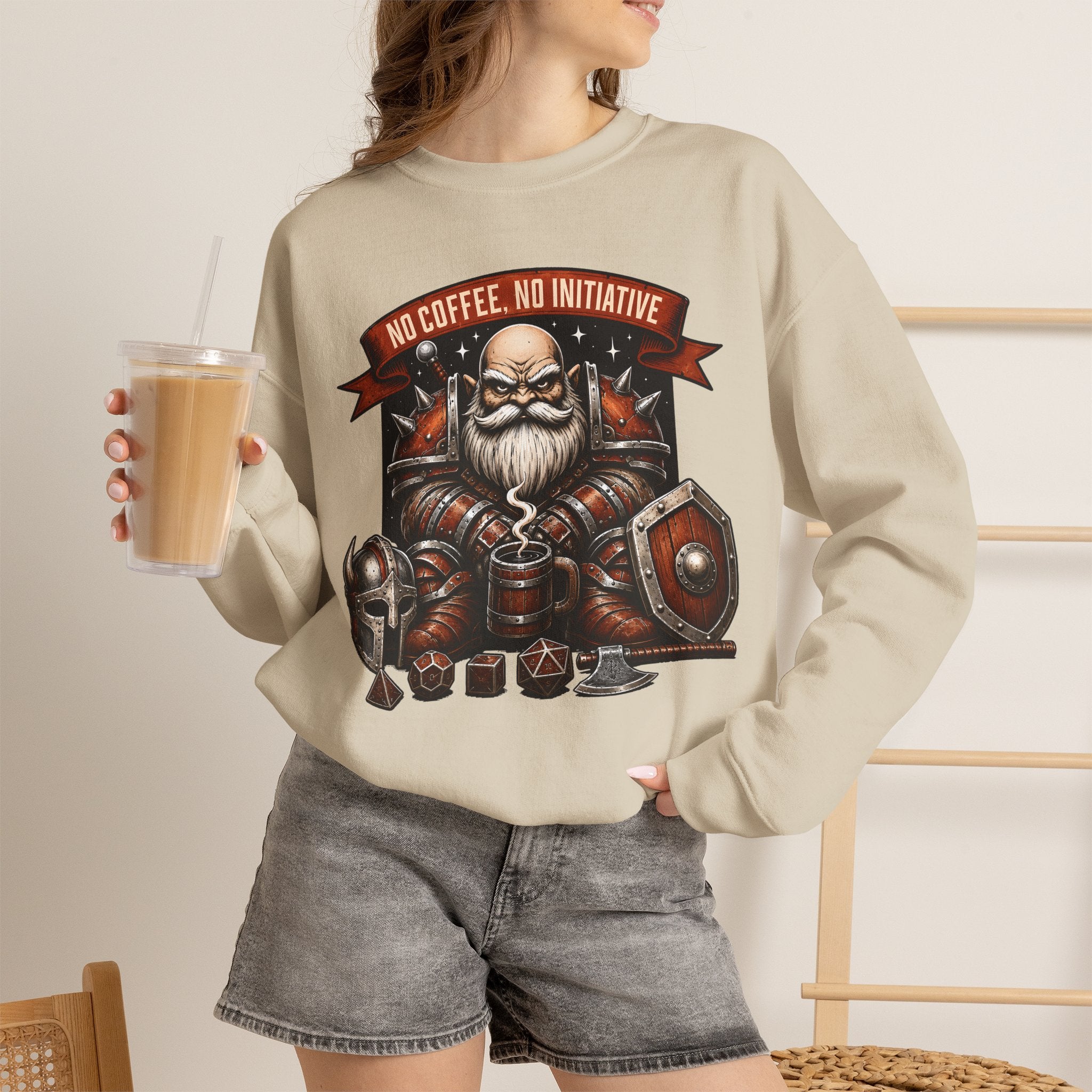 No Coffee, No Initiative | Fantasy RPG Sweatshirt