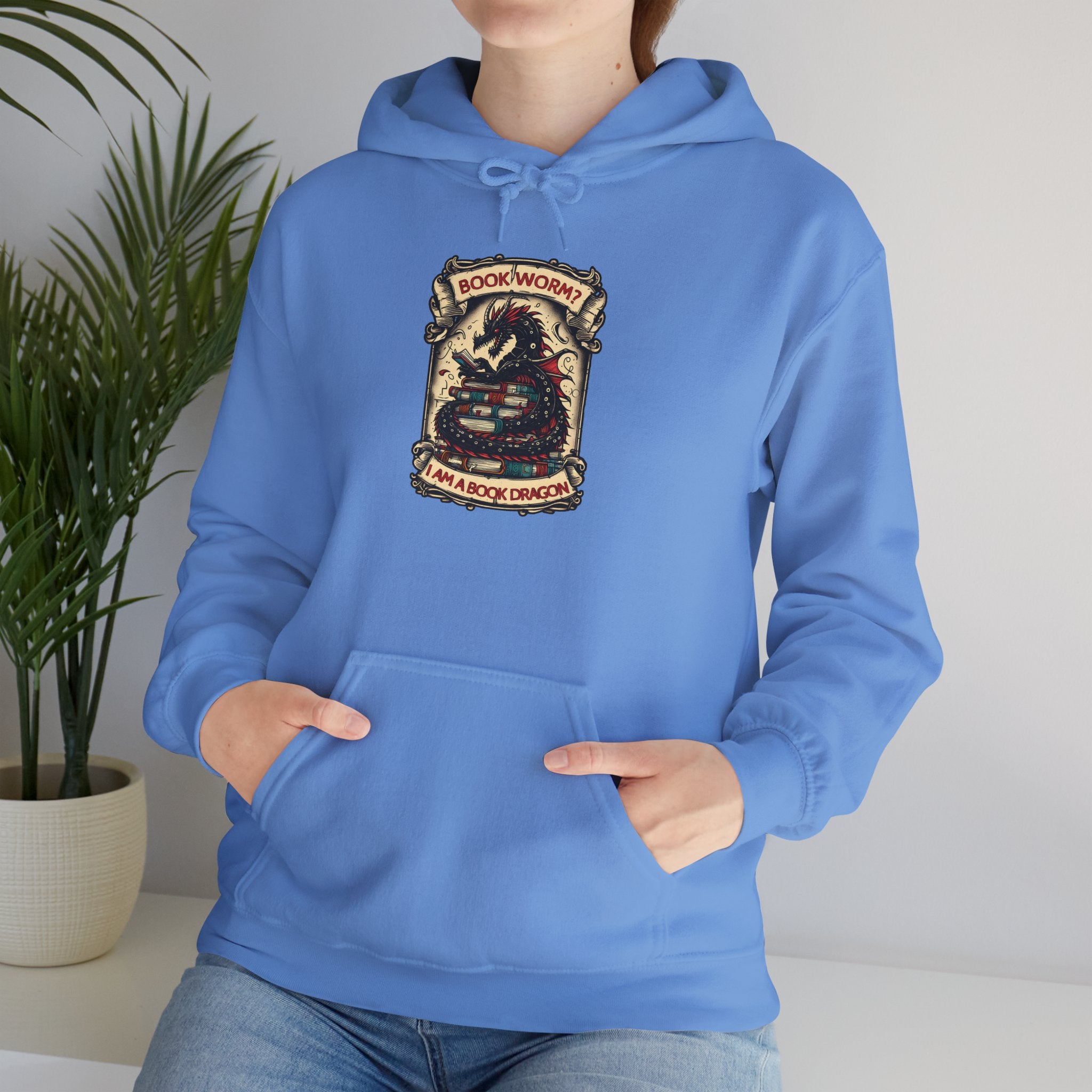 Book Worm? I Am a Book Dragon, Fantasy Reader Hoodie