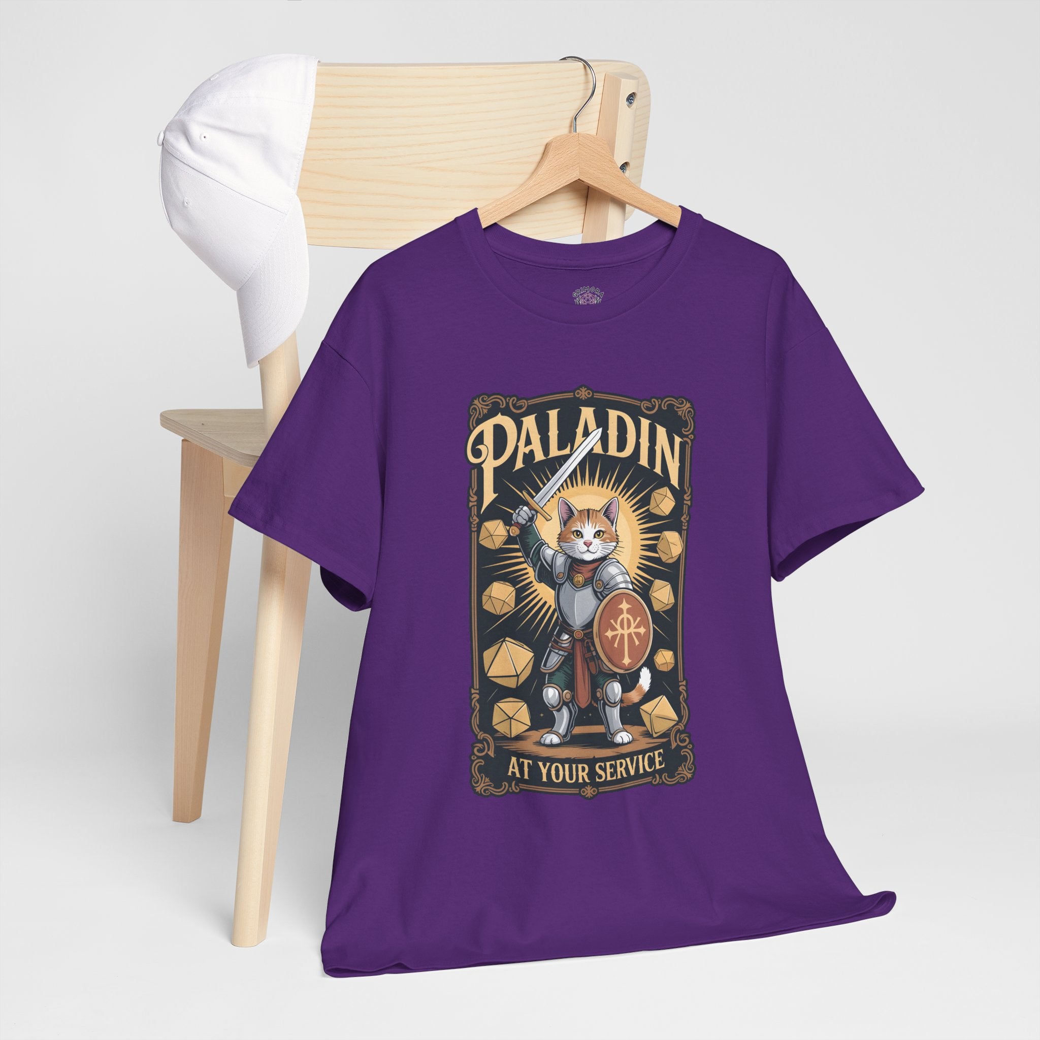 Paladin Cat at Your Service D&D T-shirt | Cat Lover RPG Gift