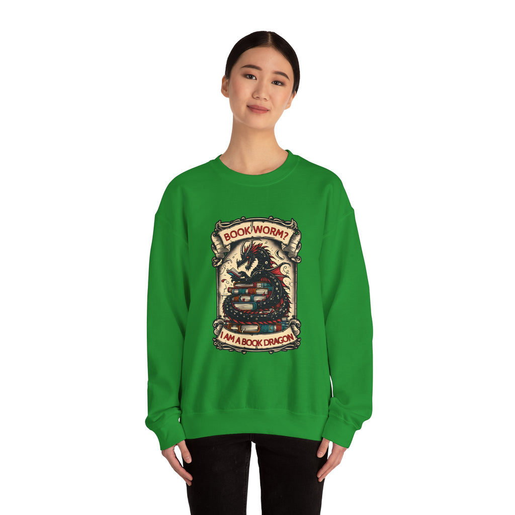 Book Worm? I Am a Book Dragon, Fantasy Reader Sweatshirt