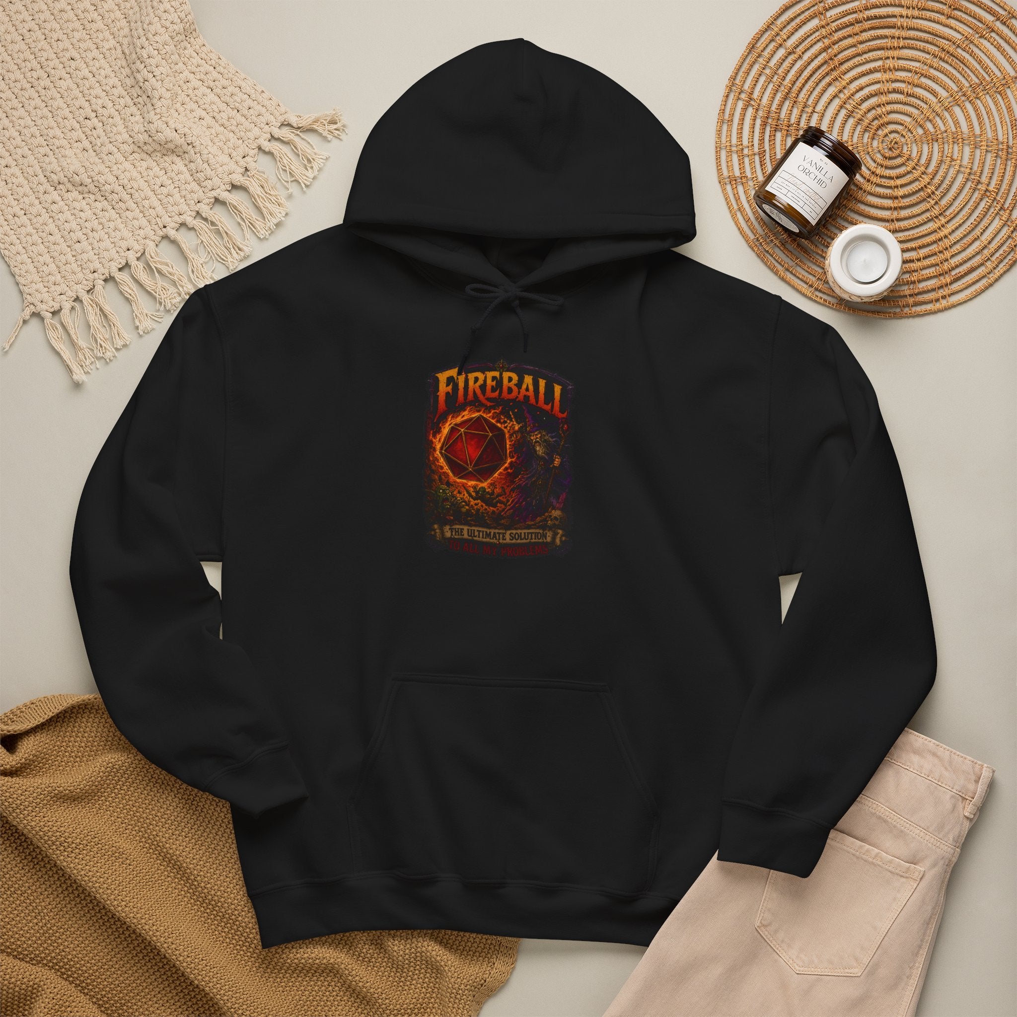 Fireball – The Ultimate Solution to All My Problems| Funny RPG Hoodie