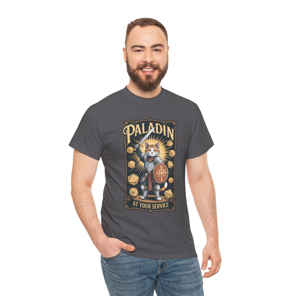 Paladin Cat at Your Service D&D T-shirt | Cat Lover RPG Gift