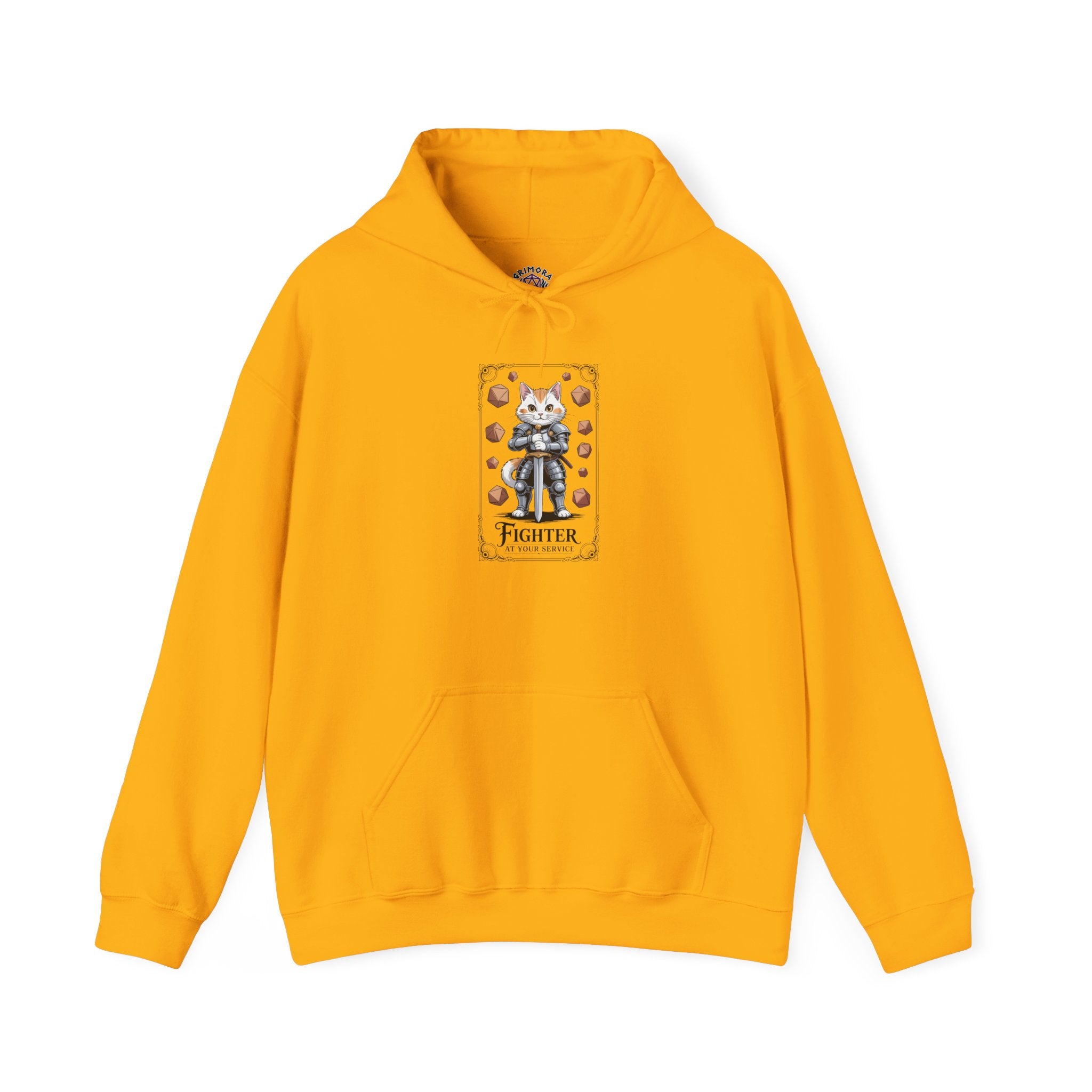 Fighter Cat at Your Service D&D Hoodie | Cat Lover RPG Gift